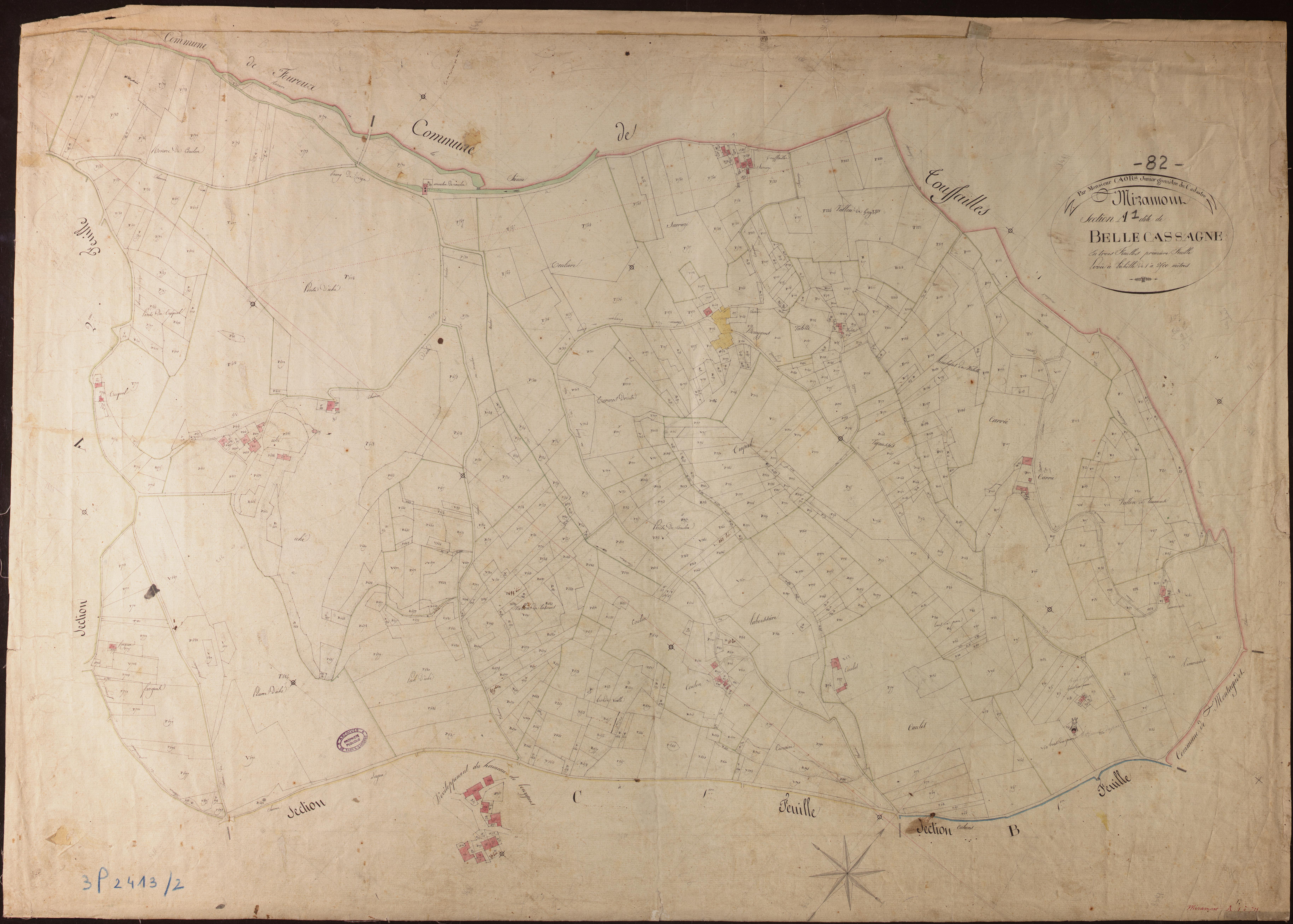 Miramont-de-Quercy - Section A - Bellecassagne, 1ère feuille