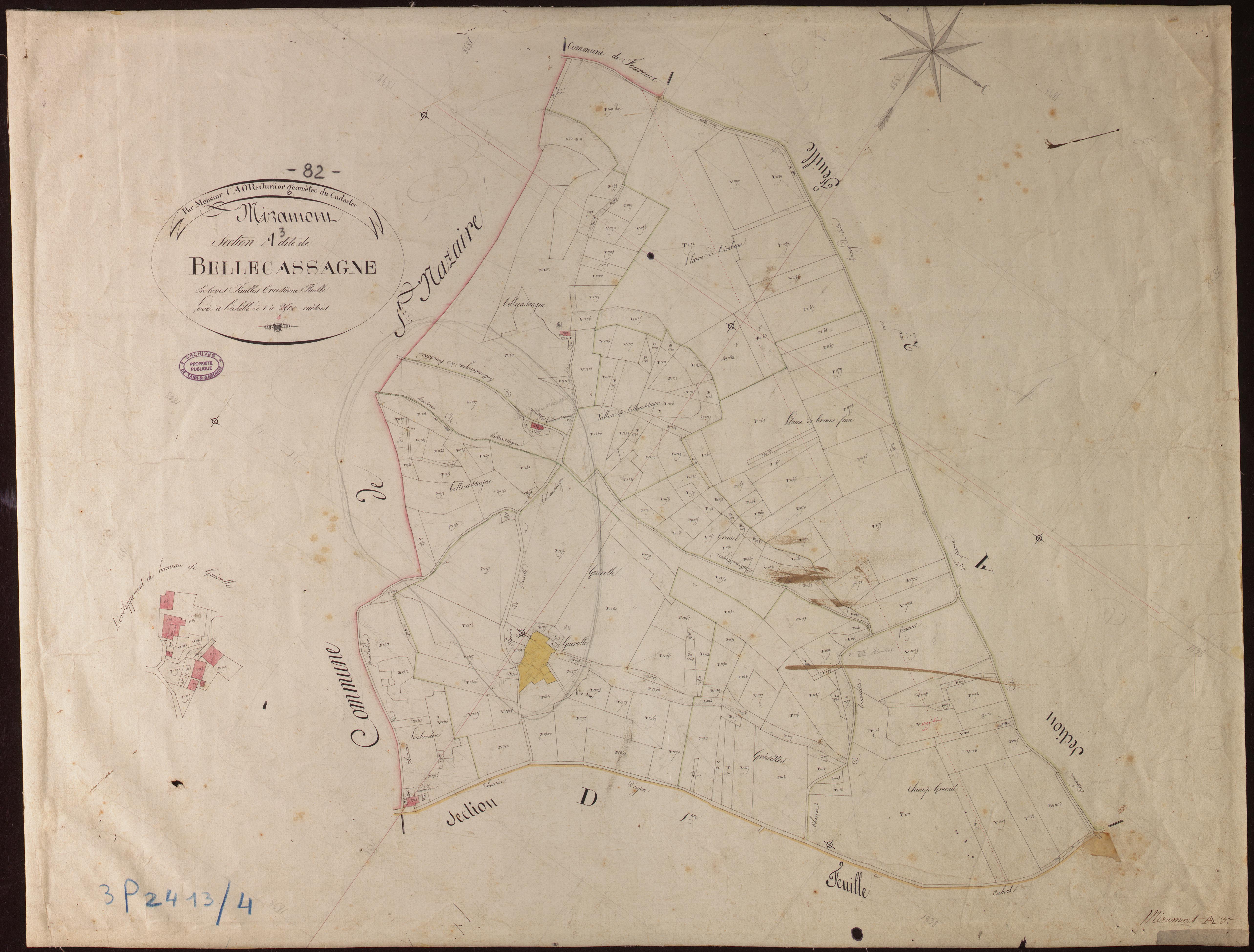 Miramont-de-Quercy - Section A - Bellecassagne, 3e feuille