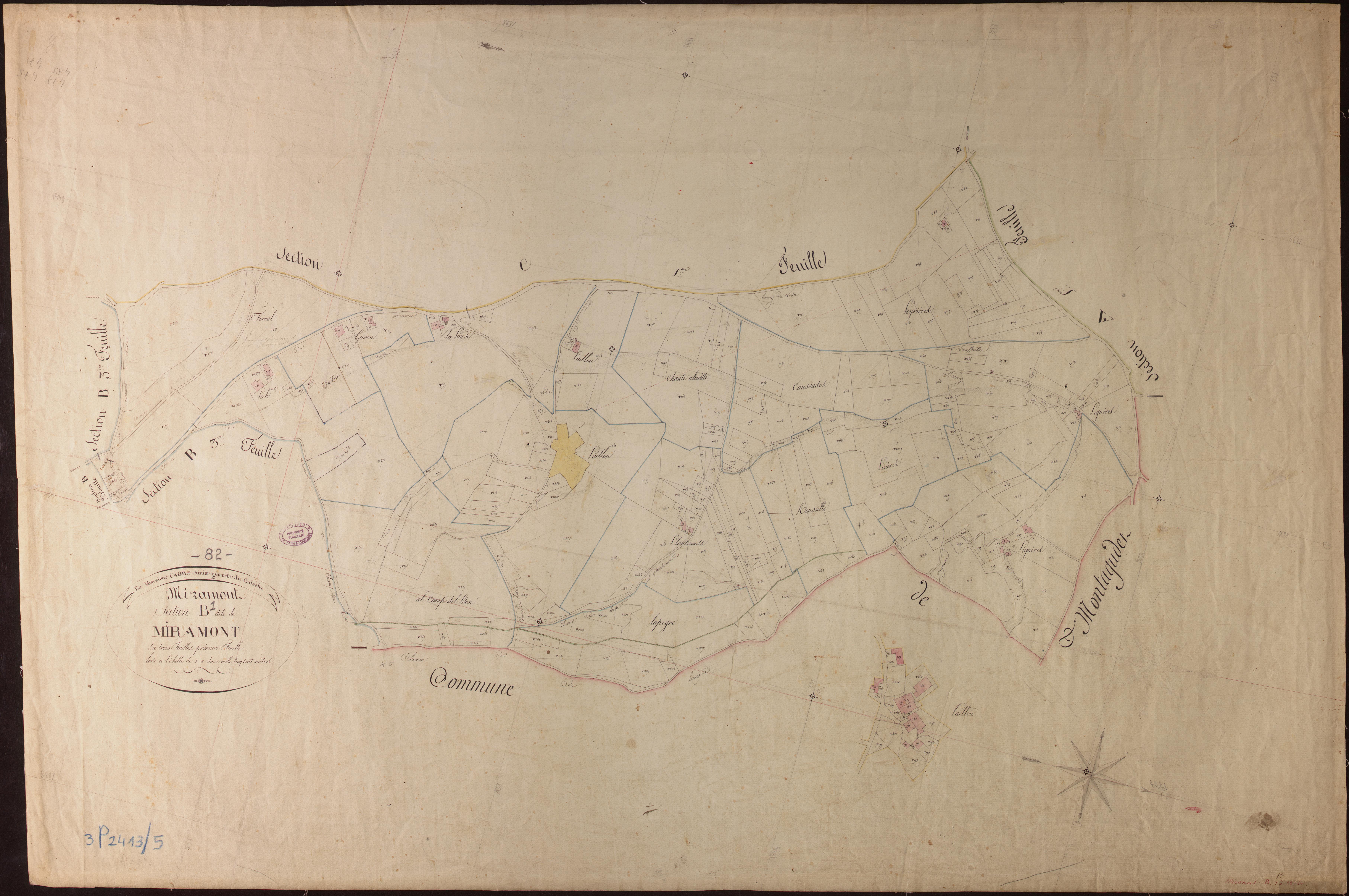 Miramont-de-Quercy - Section B - Miramont, 1ère feuille