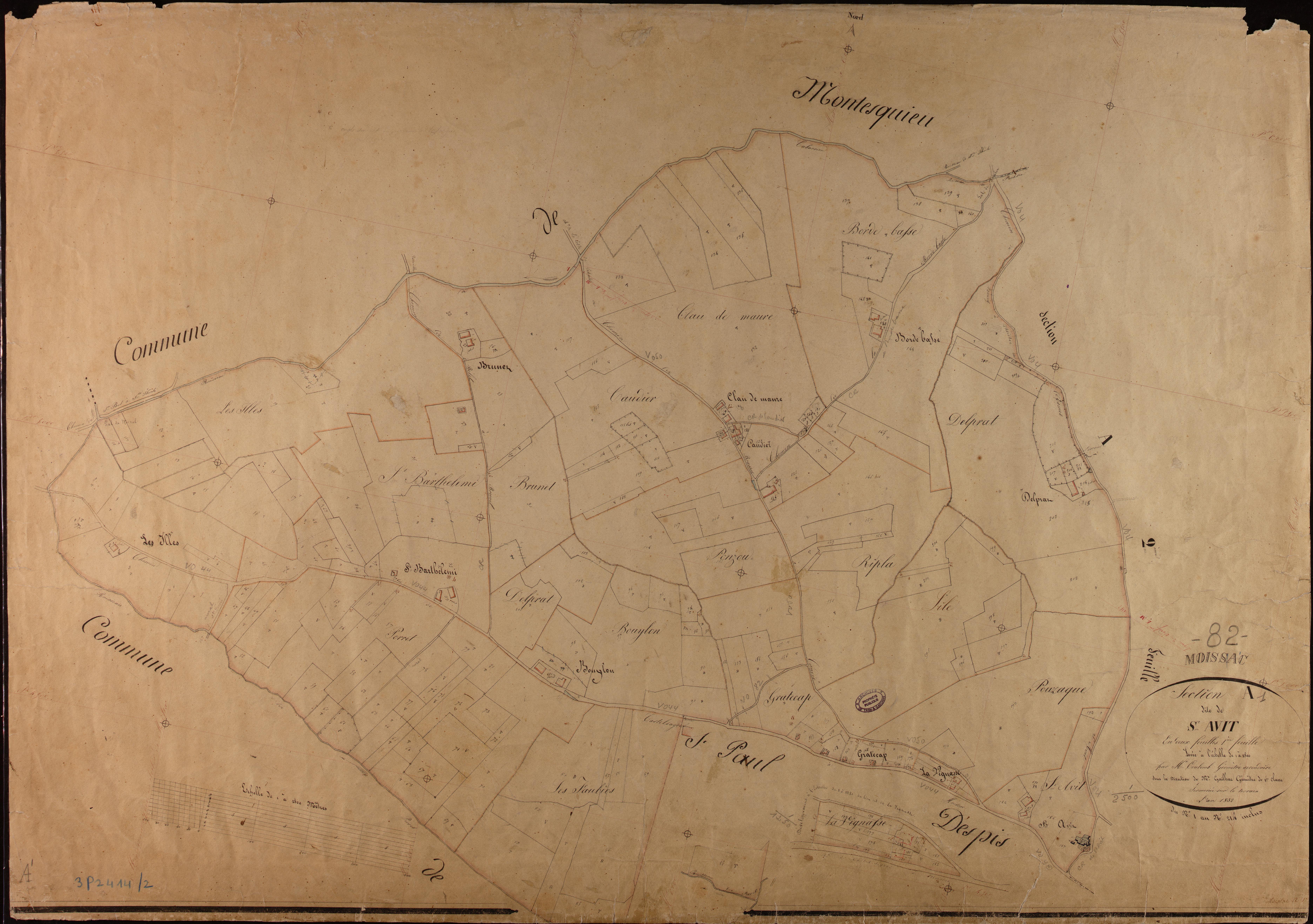 Moissac - Section A - Saint-Avit, 1ère feuille