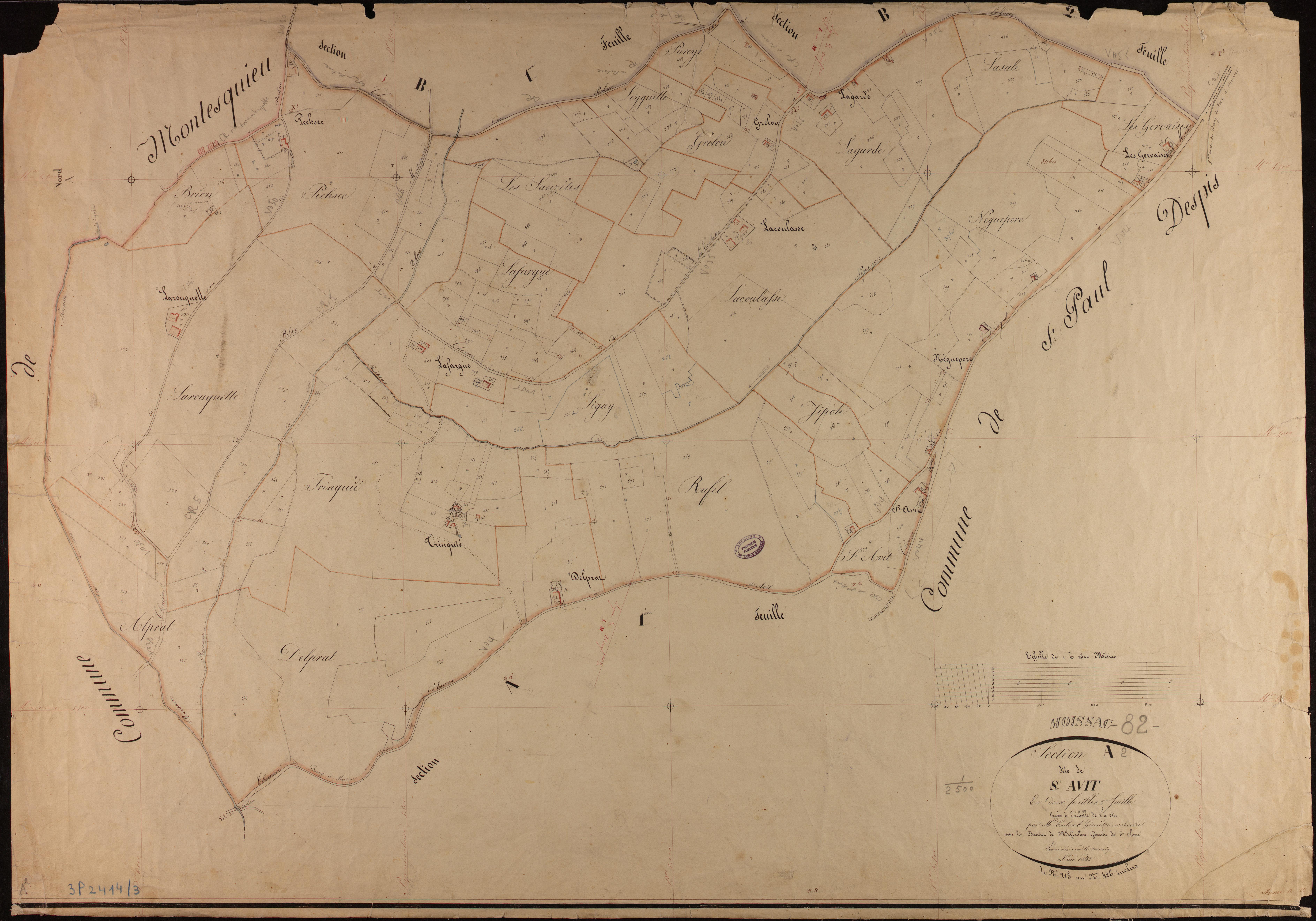 Moissac - Section A - Saint-Avit, 2e feuille