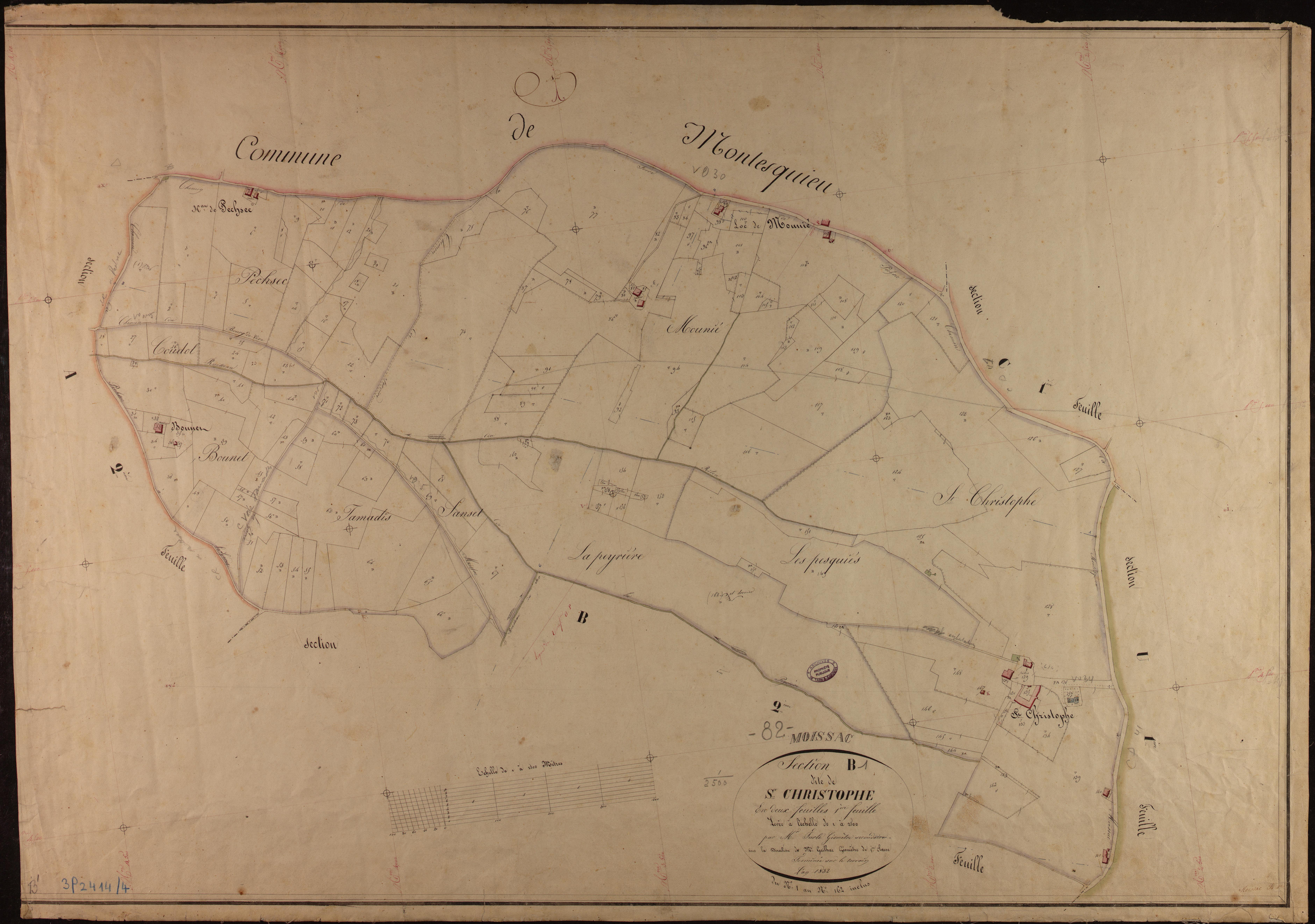 Moissac - Section B - Saint-Christophe, 1ère feuille