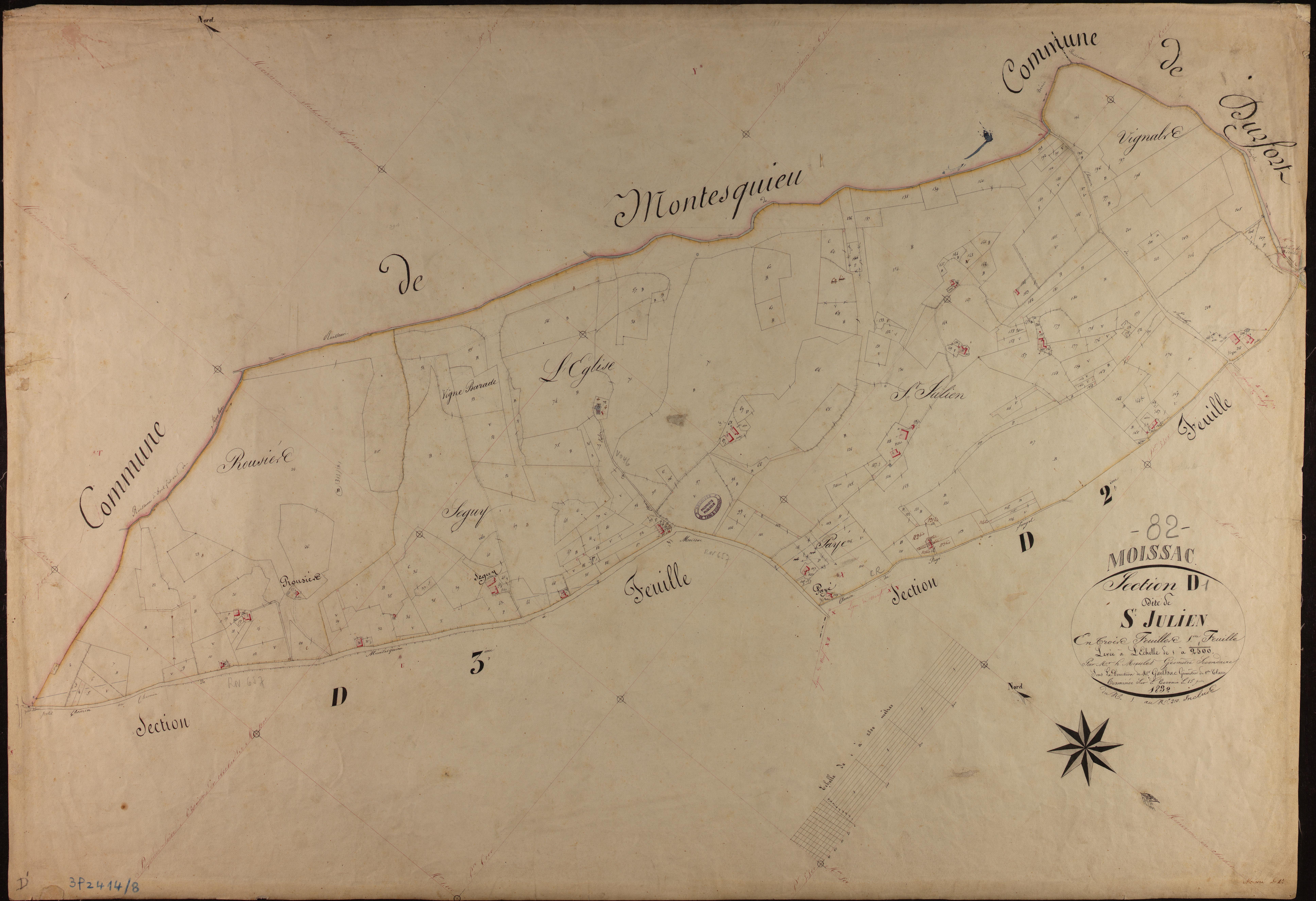 Moissac - Section D - Saint-Julien, 1ère feuille
