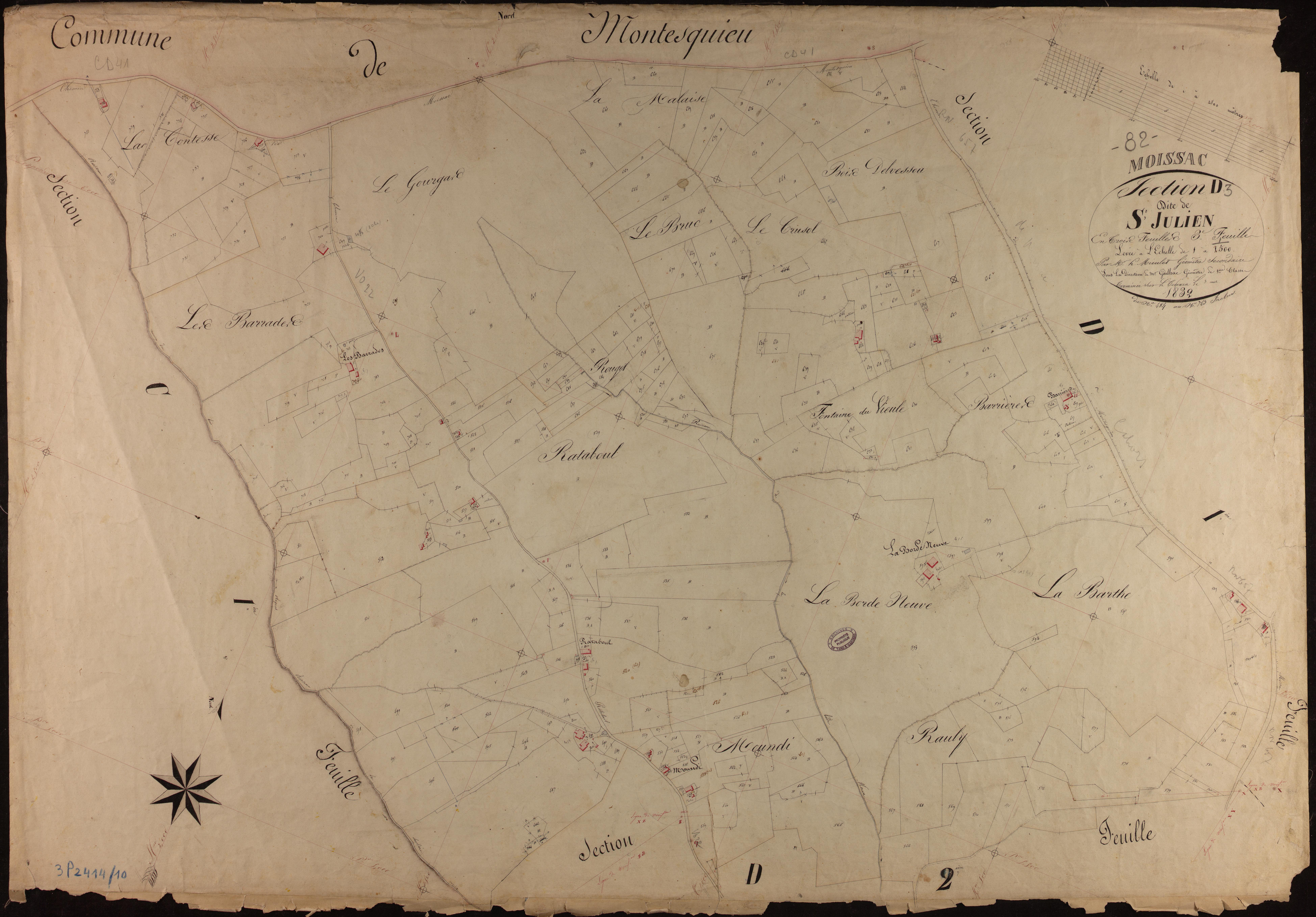 Moissac - Section D - Saint-Julien, 3e feuille