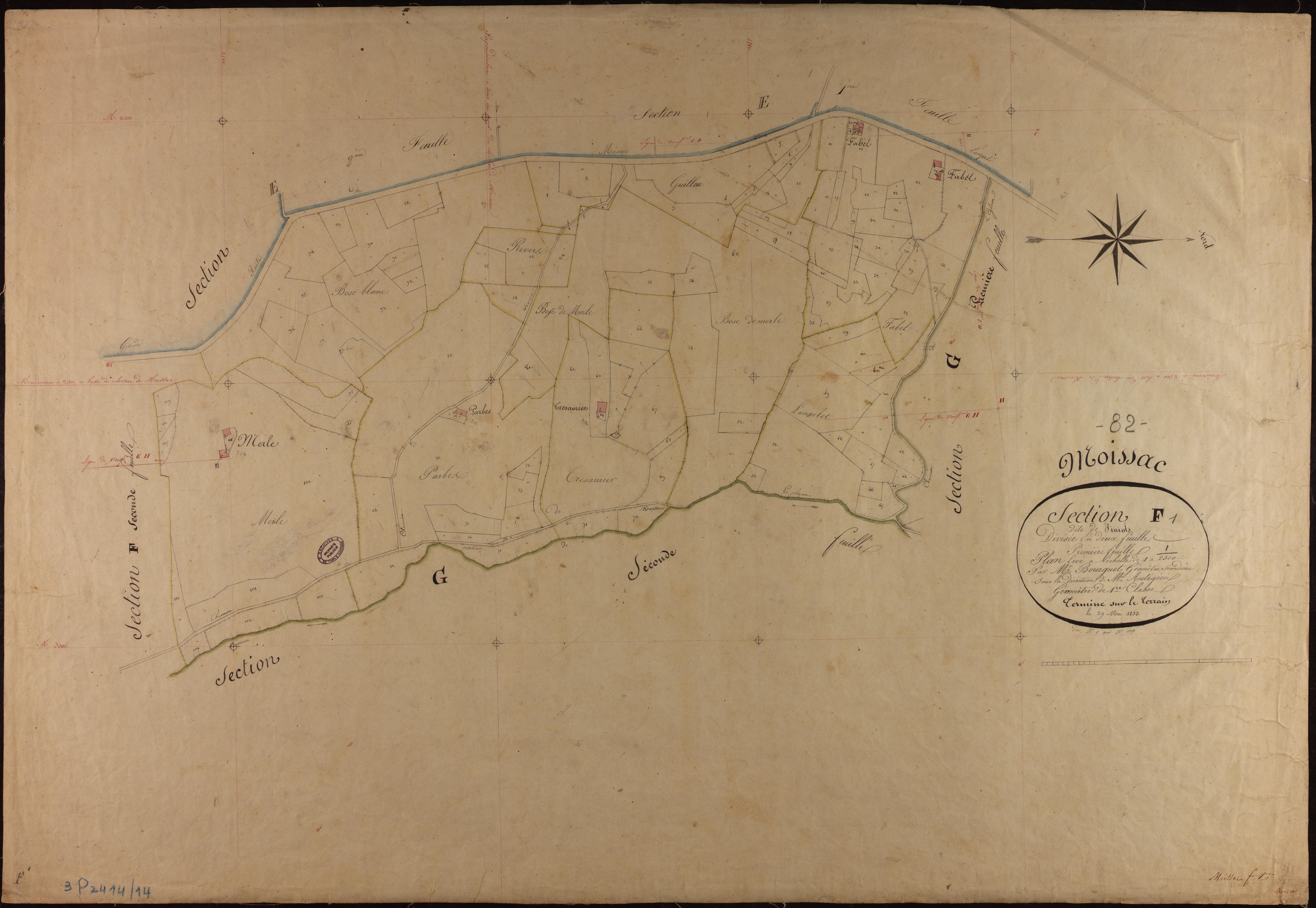 Moissac - Section F - Piniols, 1ère feuille