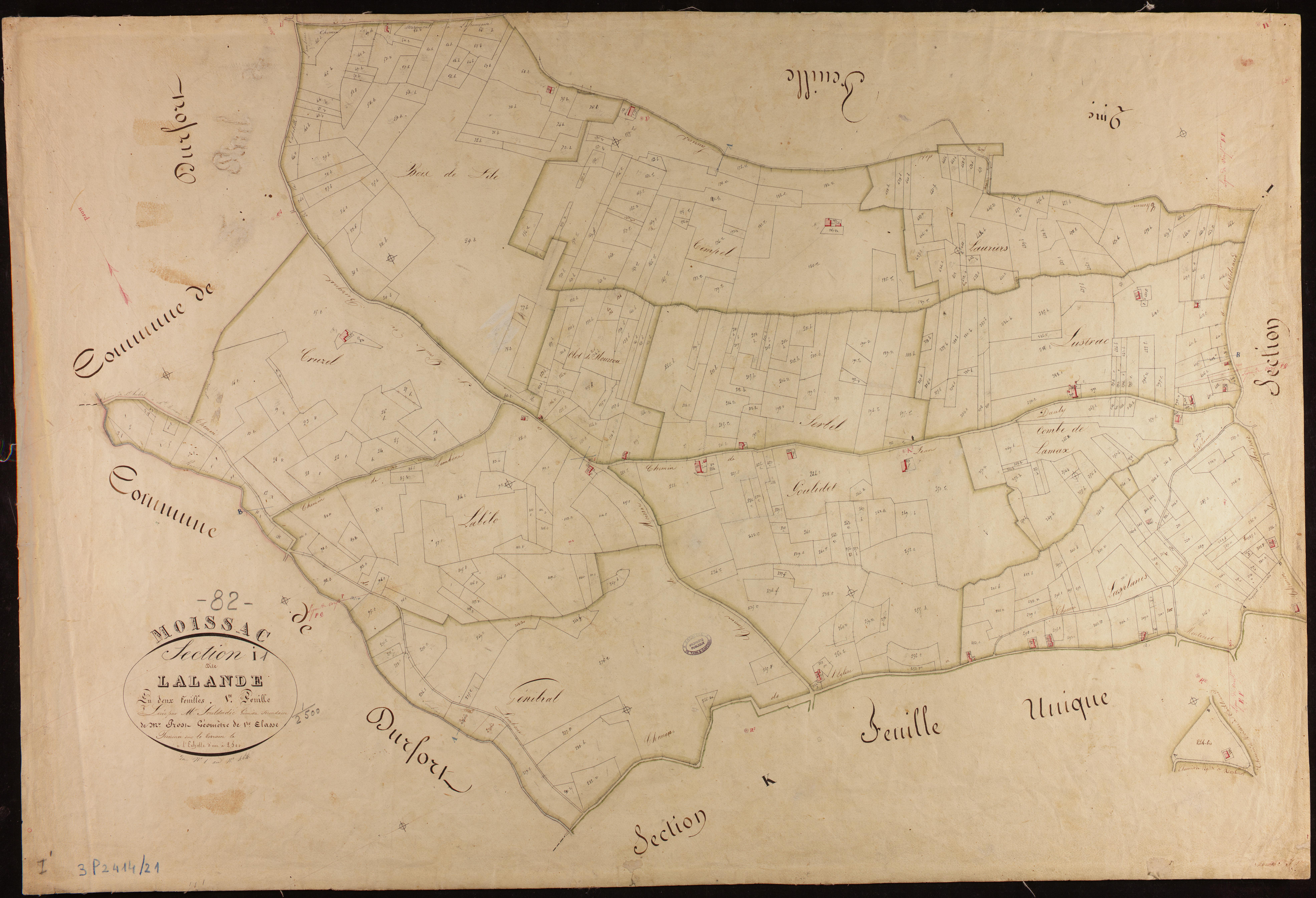 Moissac - Section I - Lalande, 1ère feuille