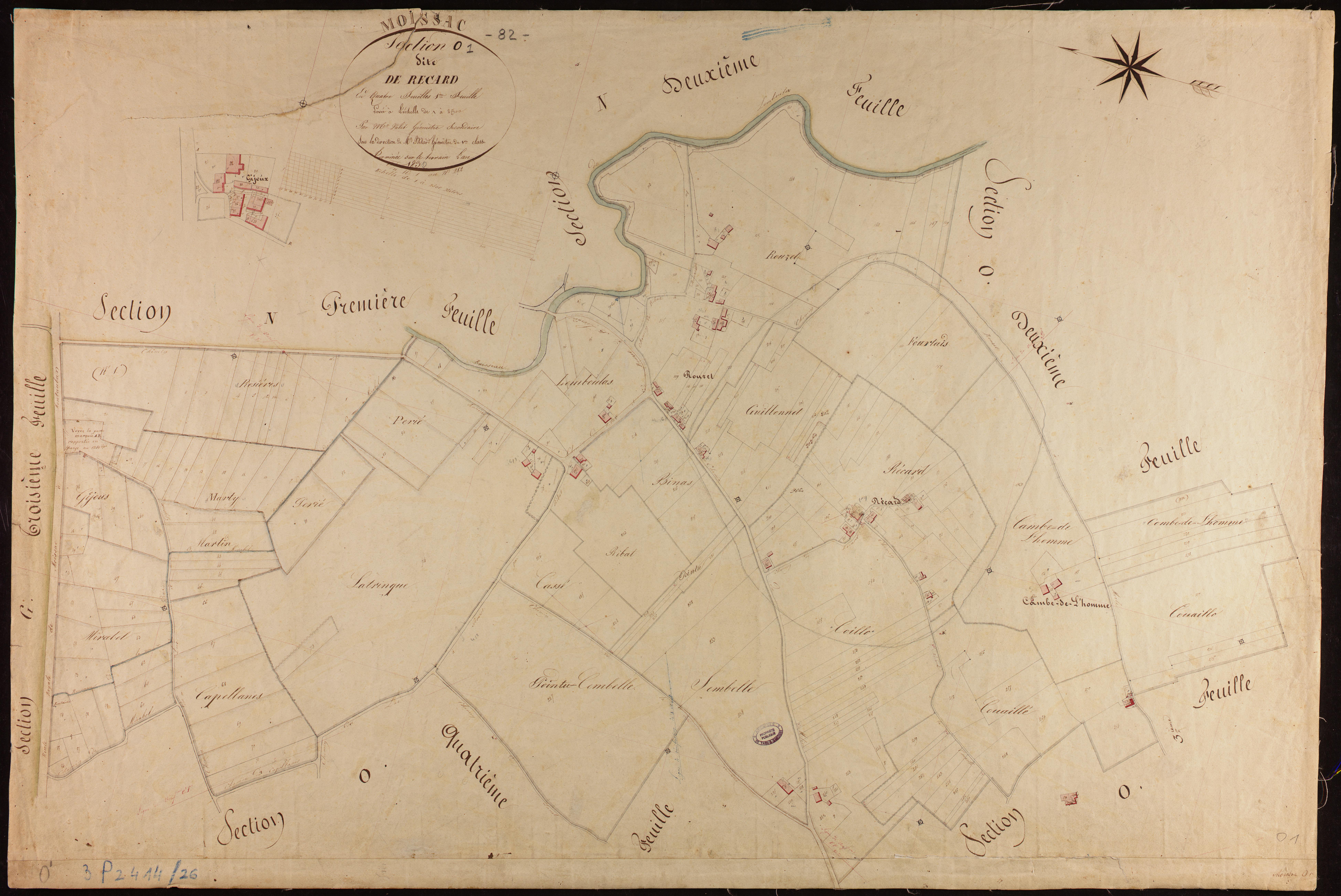 Moissac - Section O - Recard, 1ère feuille