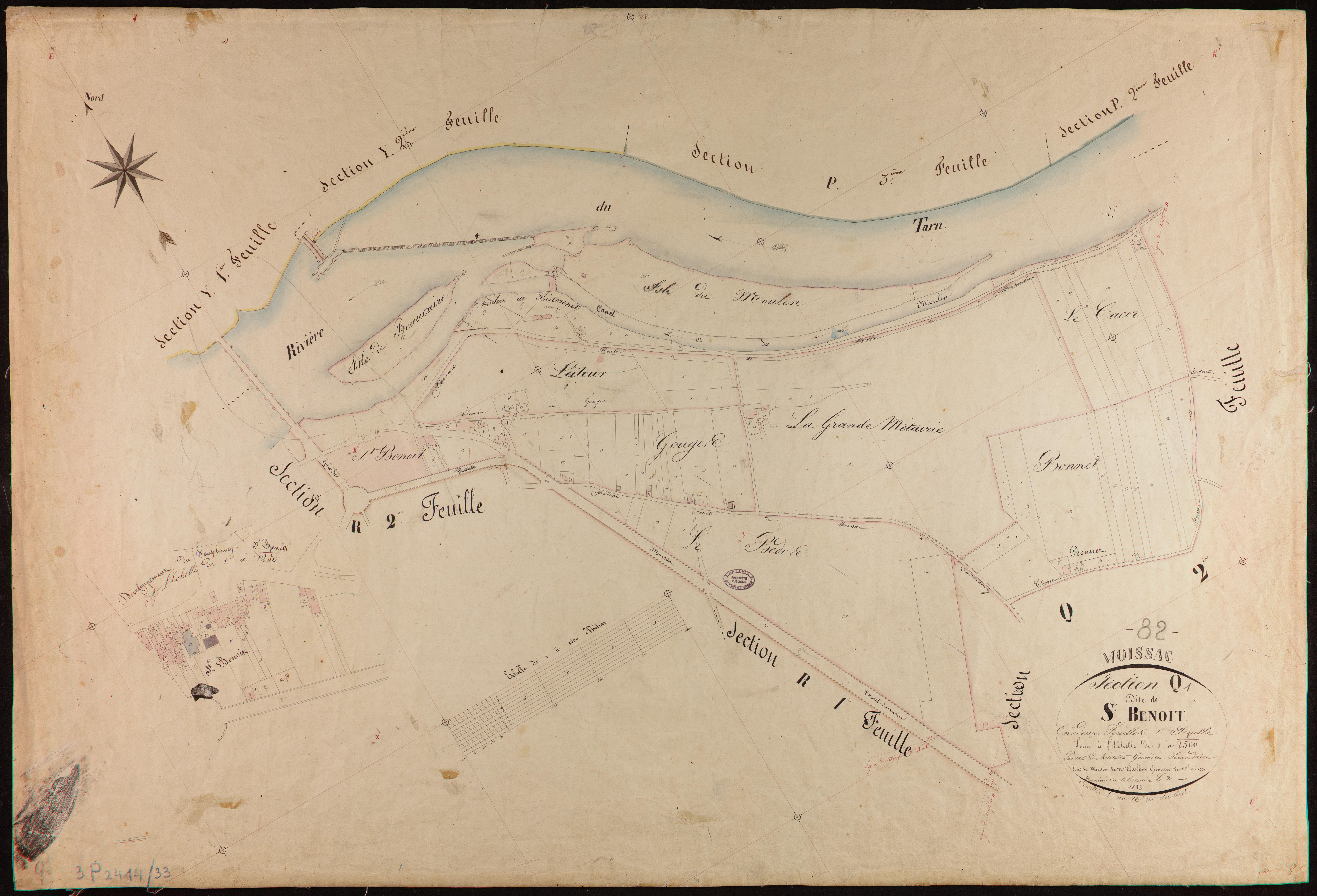 Moissac - Section Q - Saint-Benoit, 1ère feuille