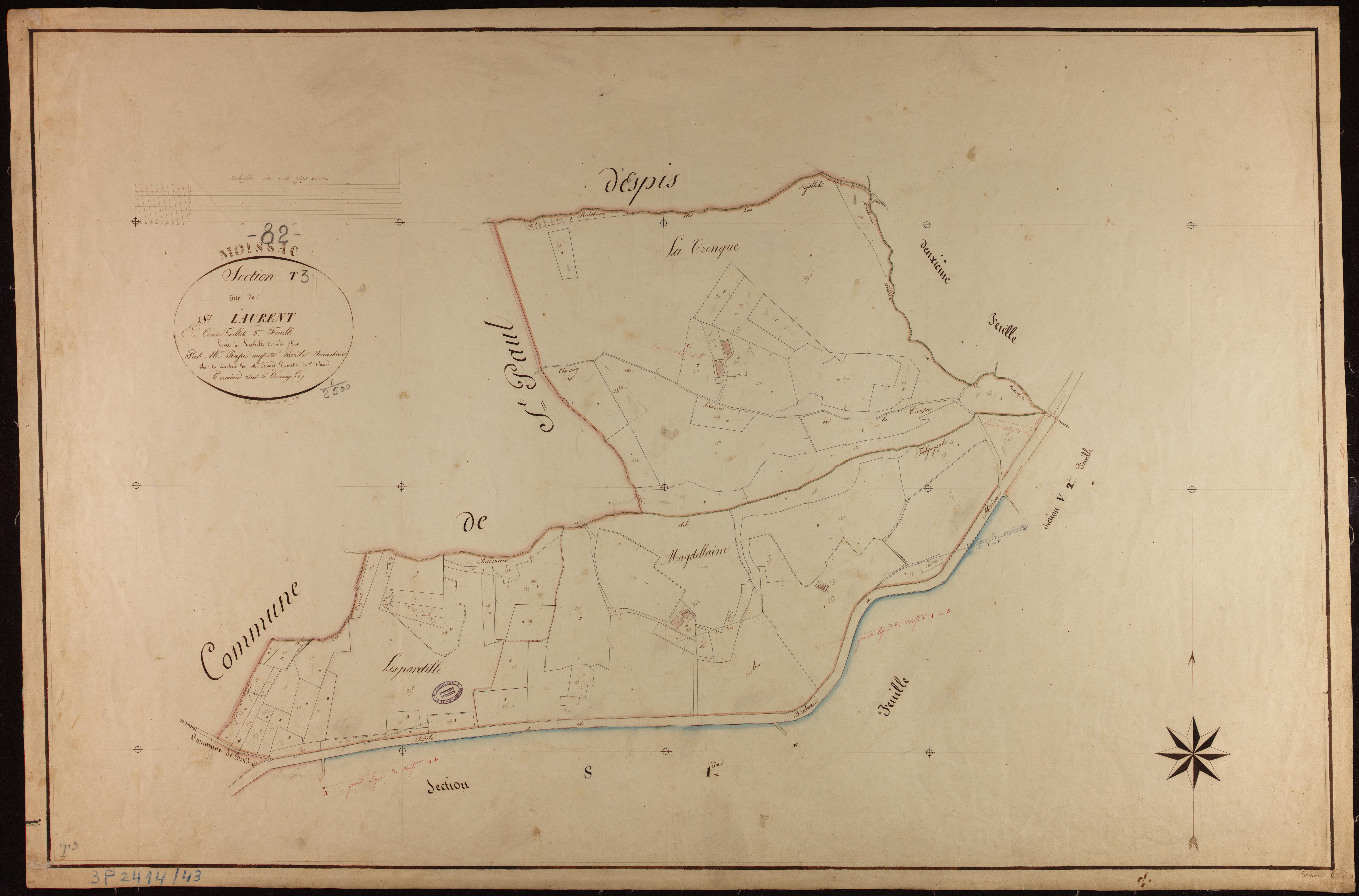 Moissac - Section T - Saint-Laurent, 3e feuille