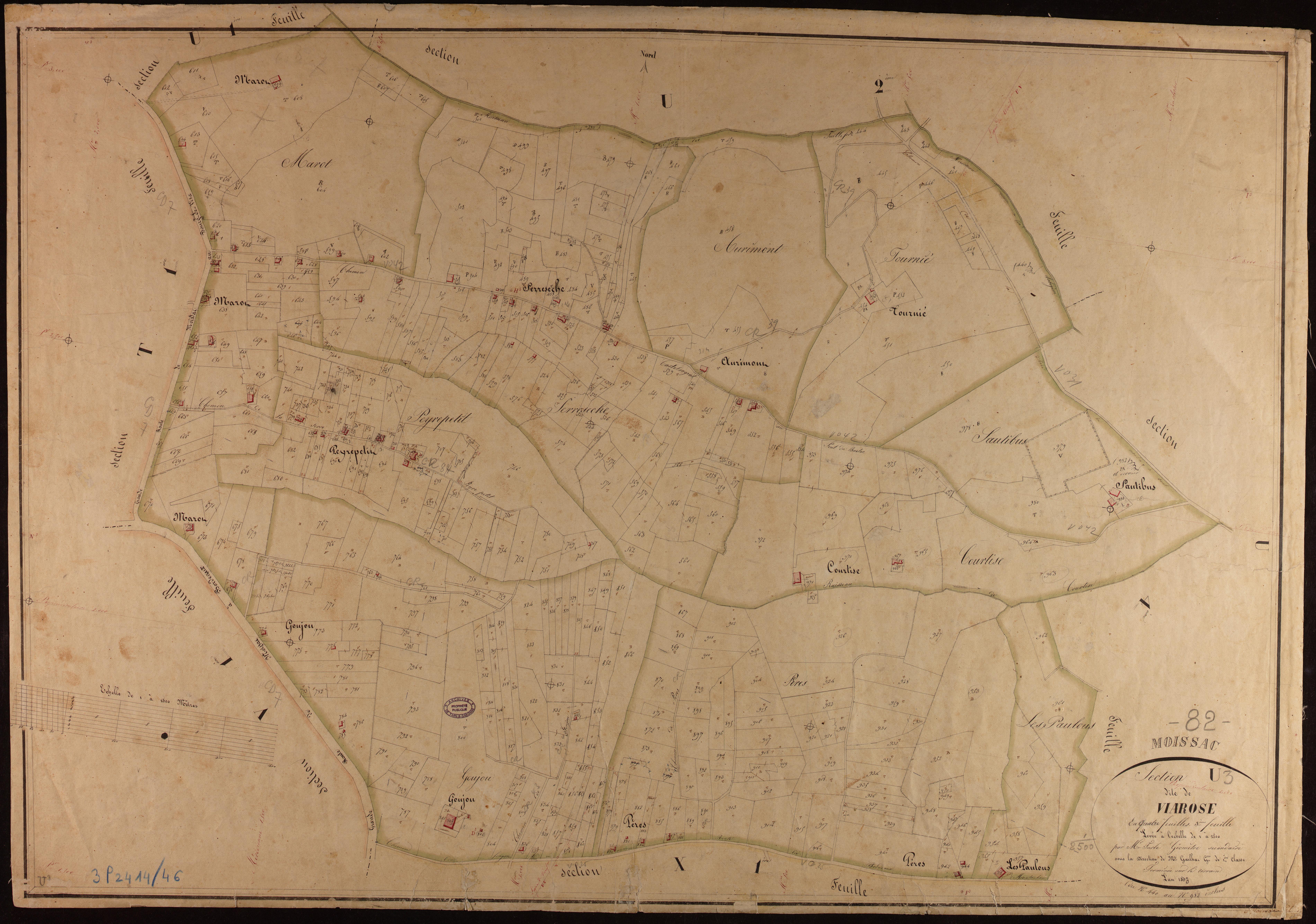 Moissac - Section U - Viarose, 3e feuille