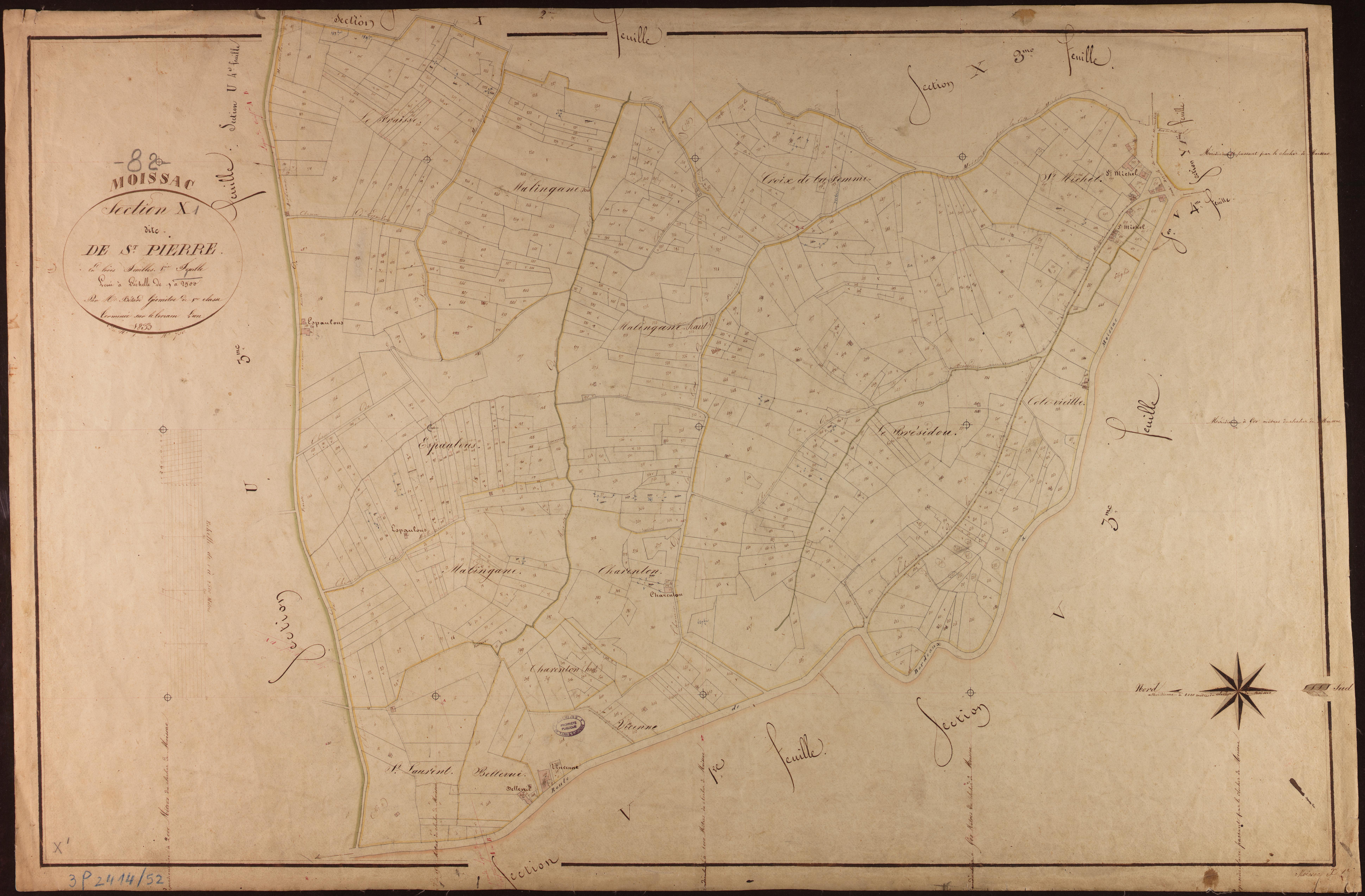 Moissac - Section X - Saint-Pierre, 1ère feuille