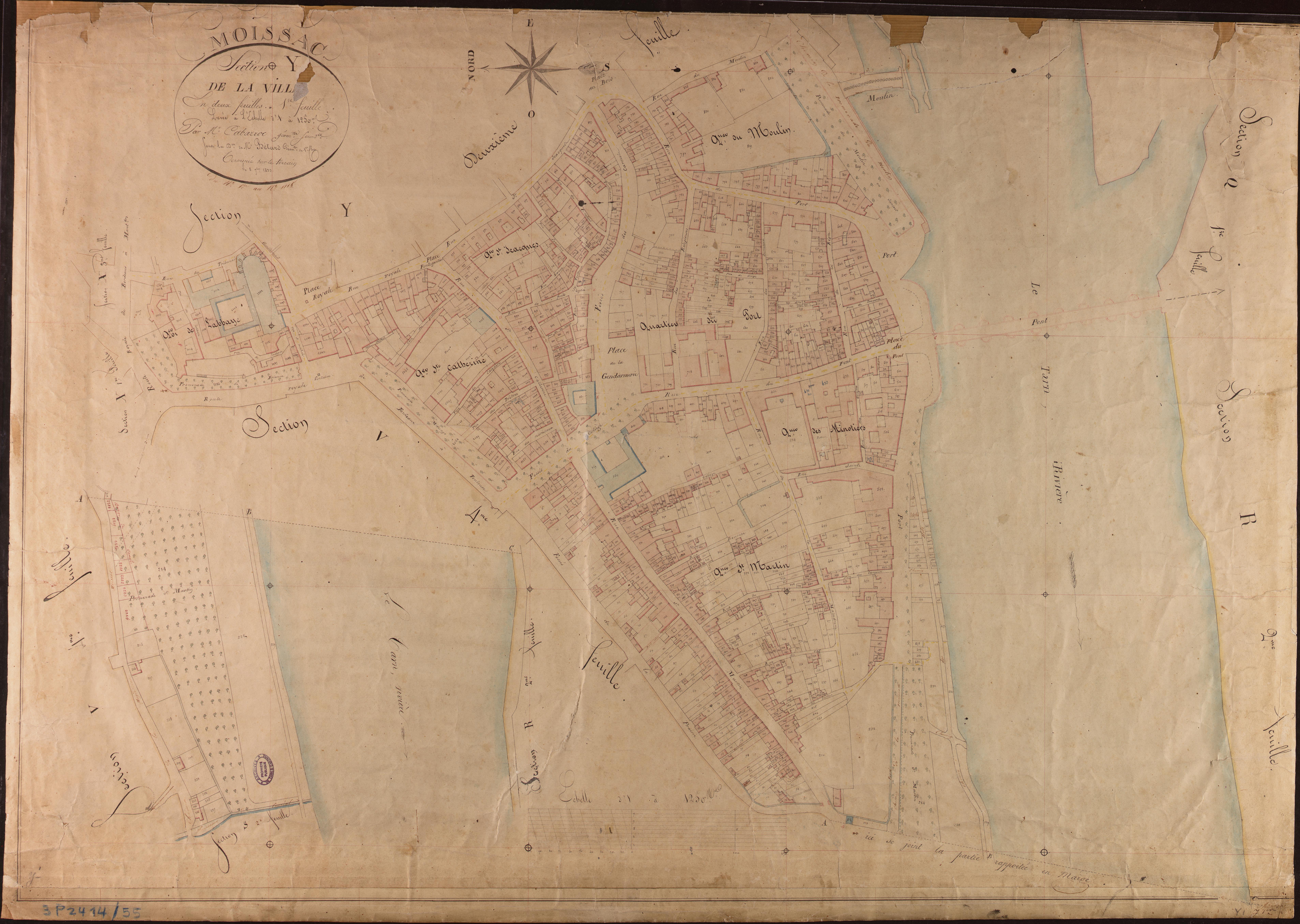 Moissac - Section Y - La Ville, 1ère feuille