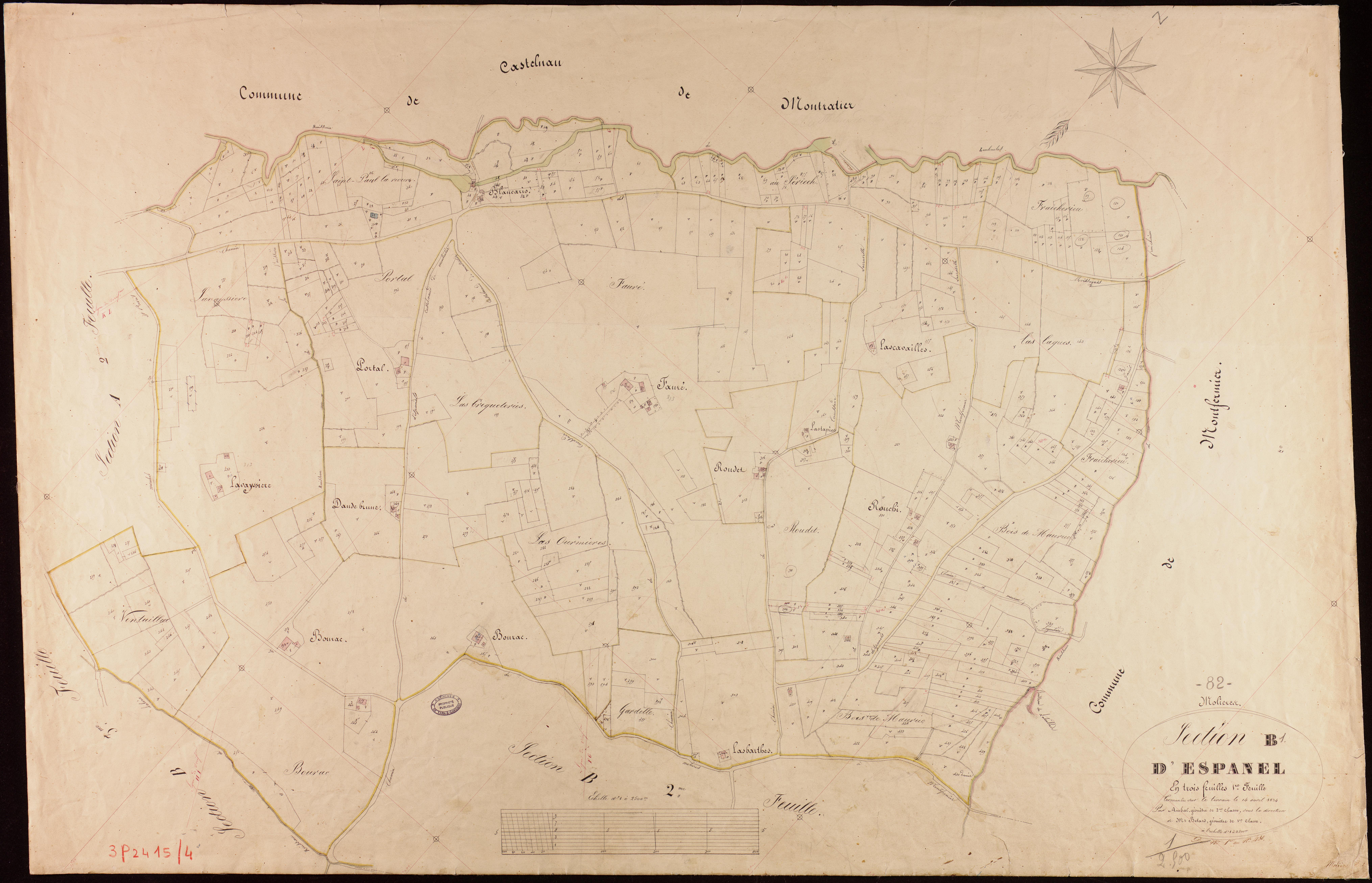 Molières - Section B - Espanel, 1ère feuille