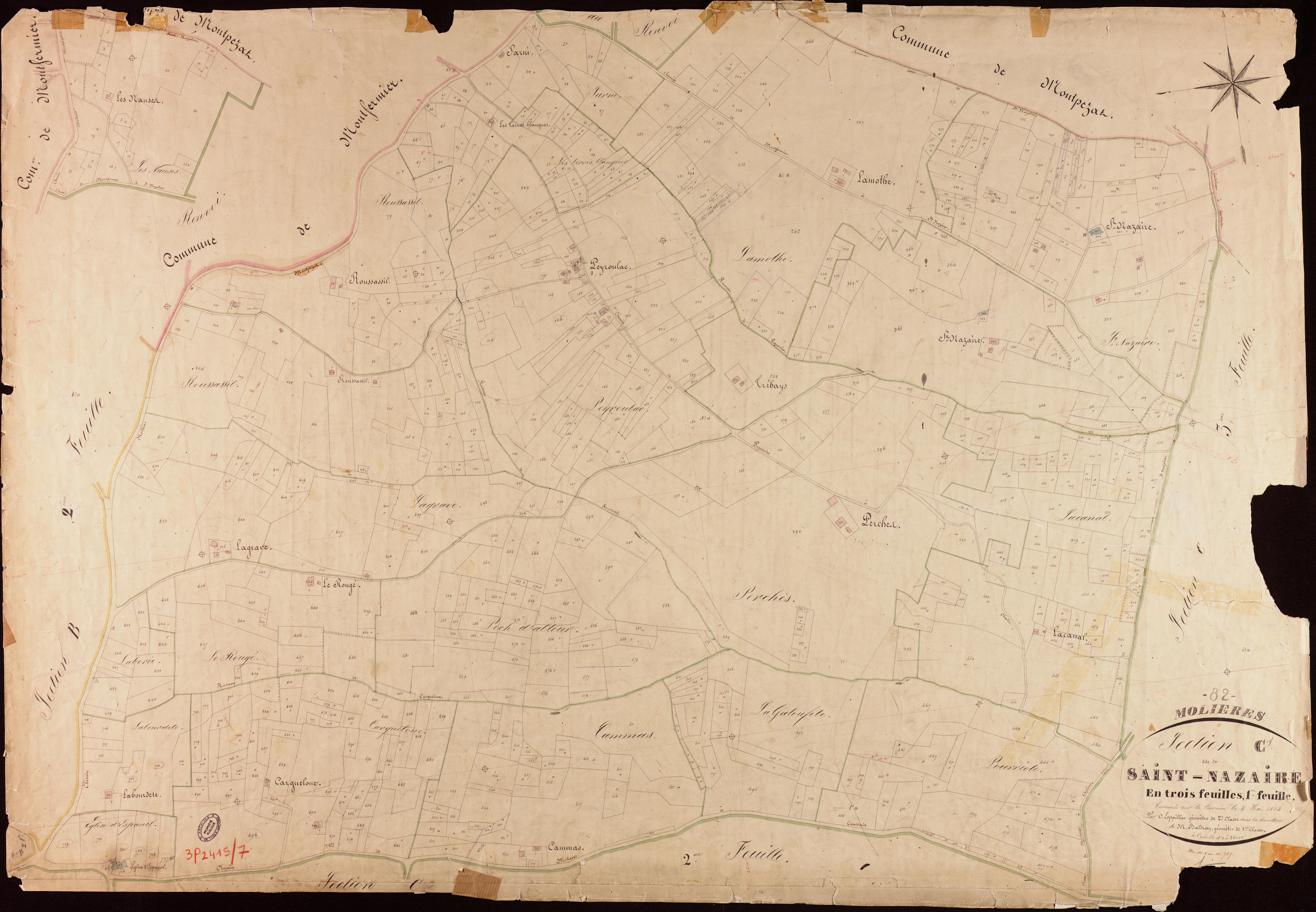Molières - Section C - Saint-Nazaire, 1ère feuille