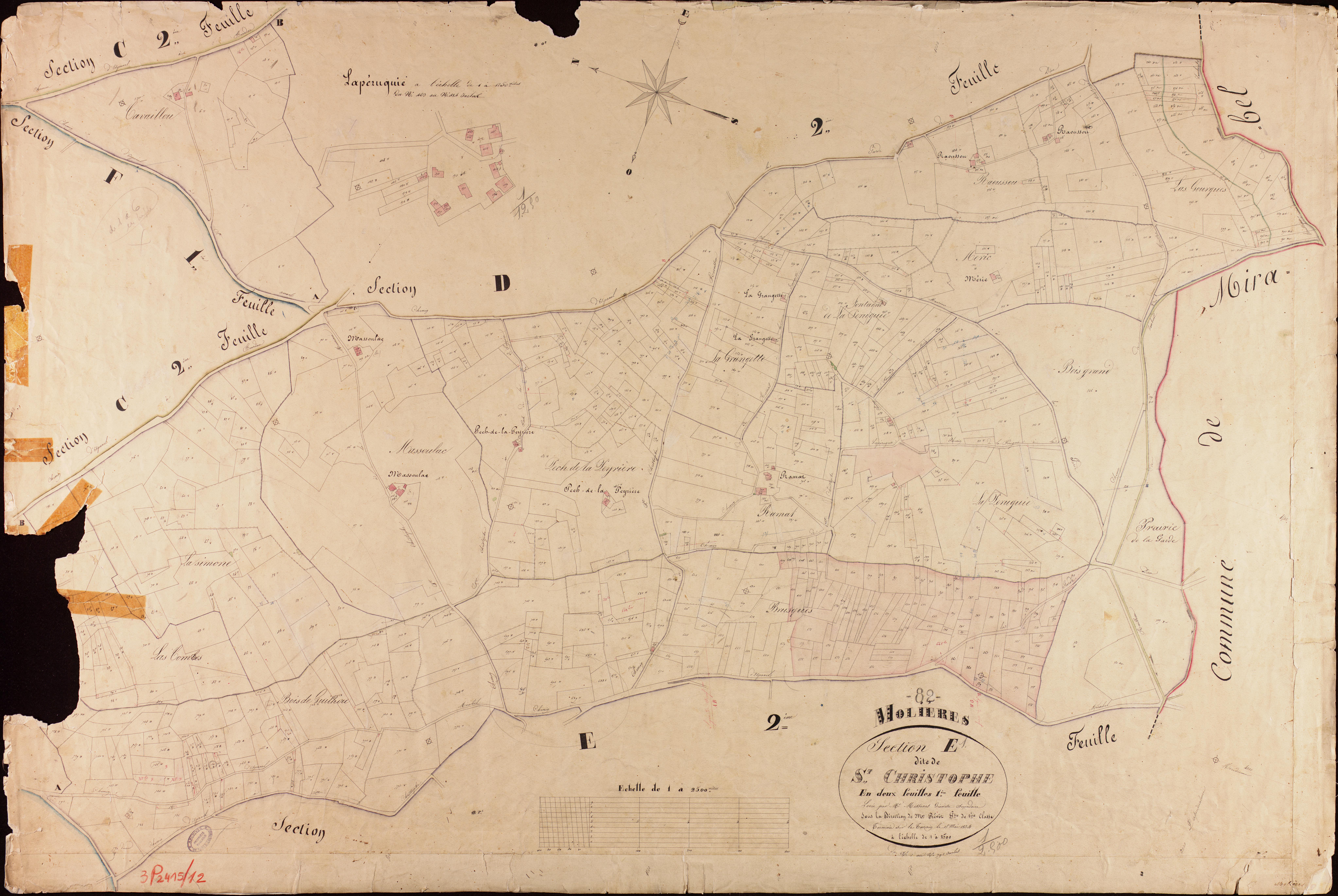 Molières - Section E - Saint-Christophe, 1ère feuille