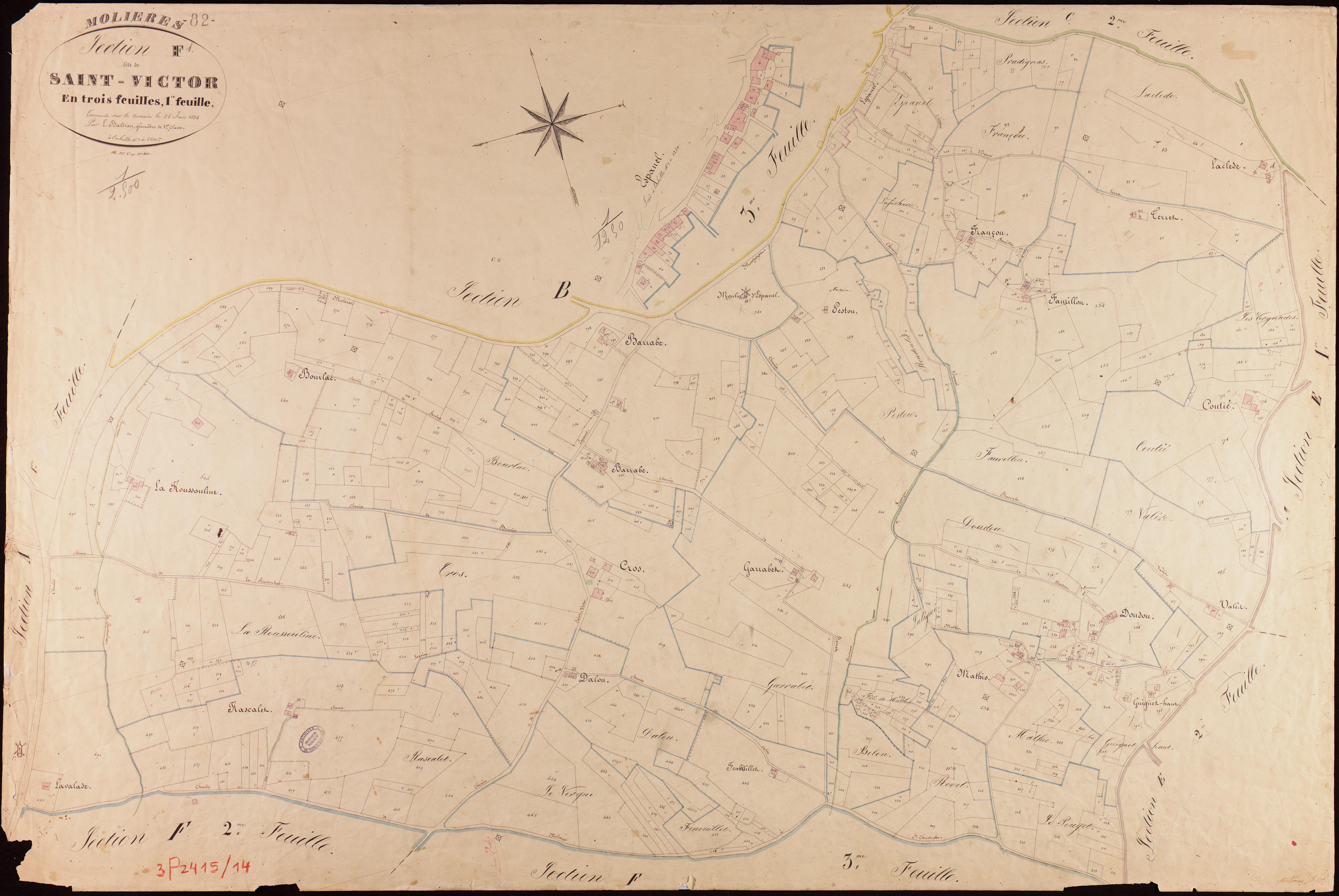 Molières - Section F - Saint-Victor, 1ère feuille