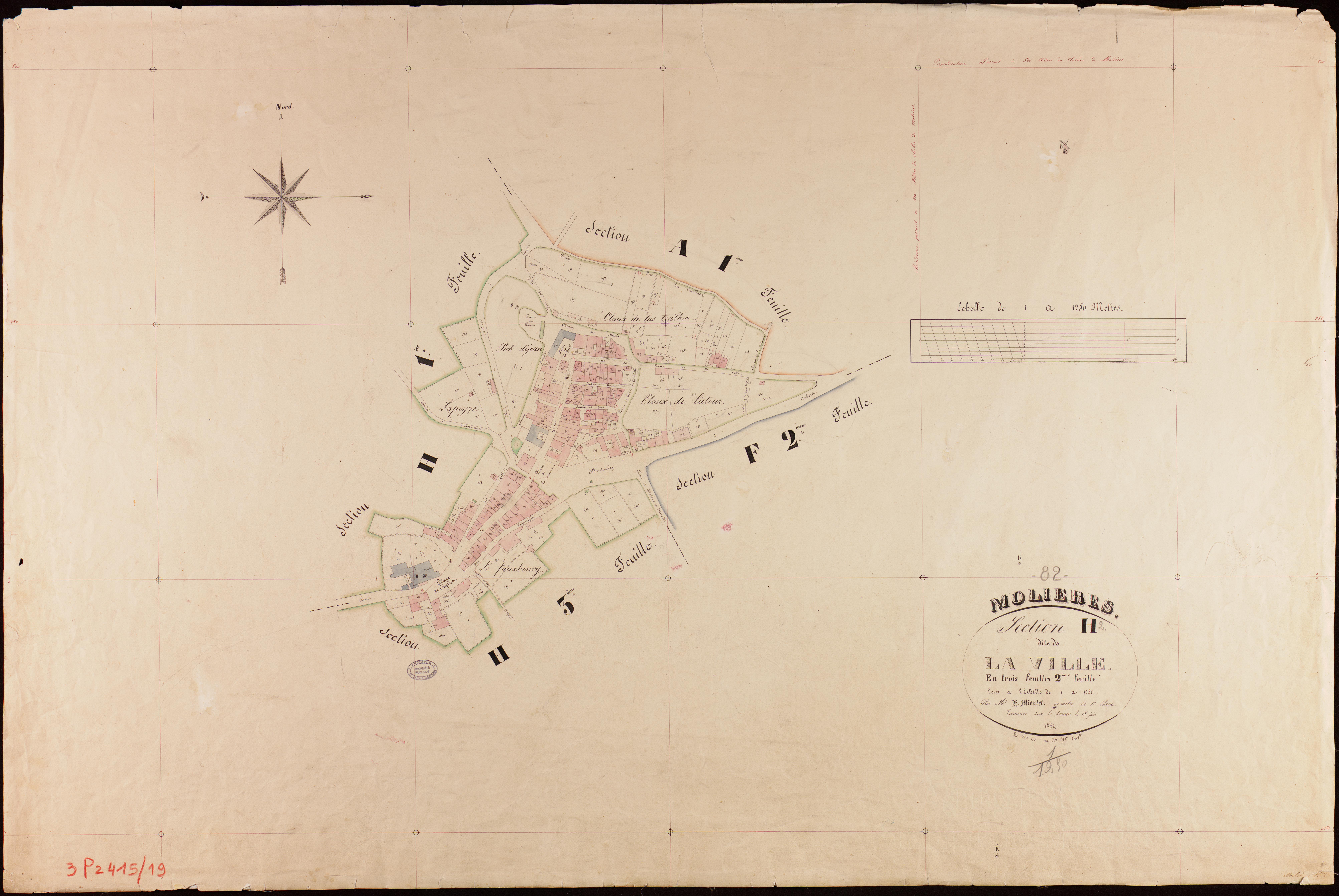 Molières - Section H - La Ville, 2e feuille
