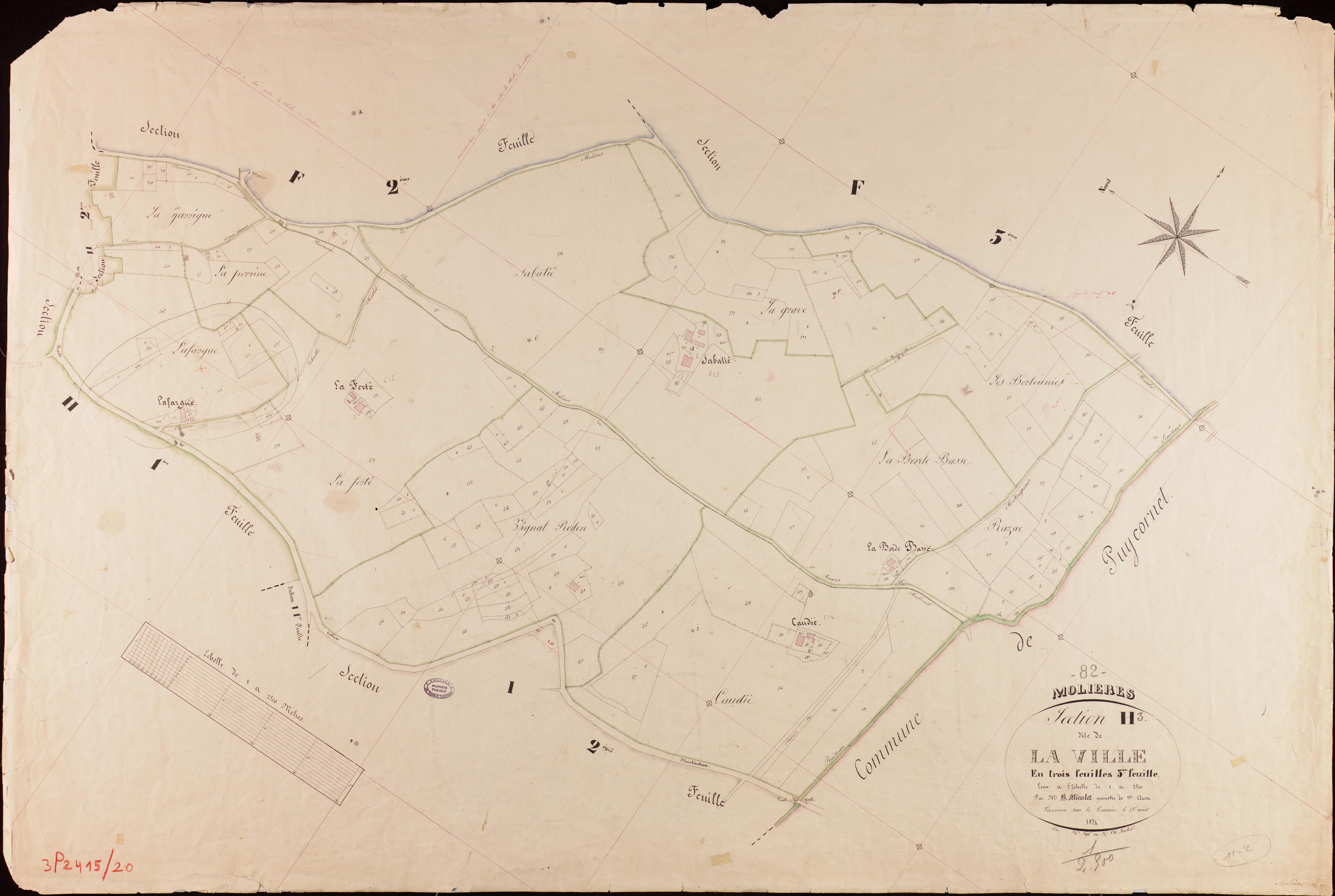 Molières - Section H - La Ville, 3e feuille