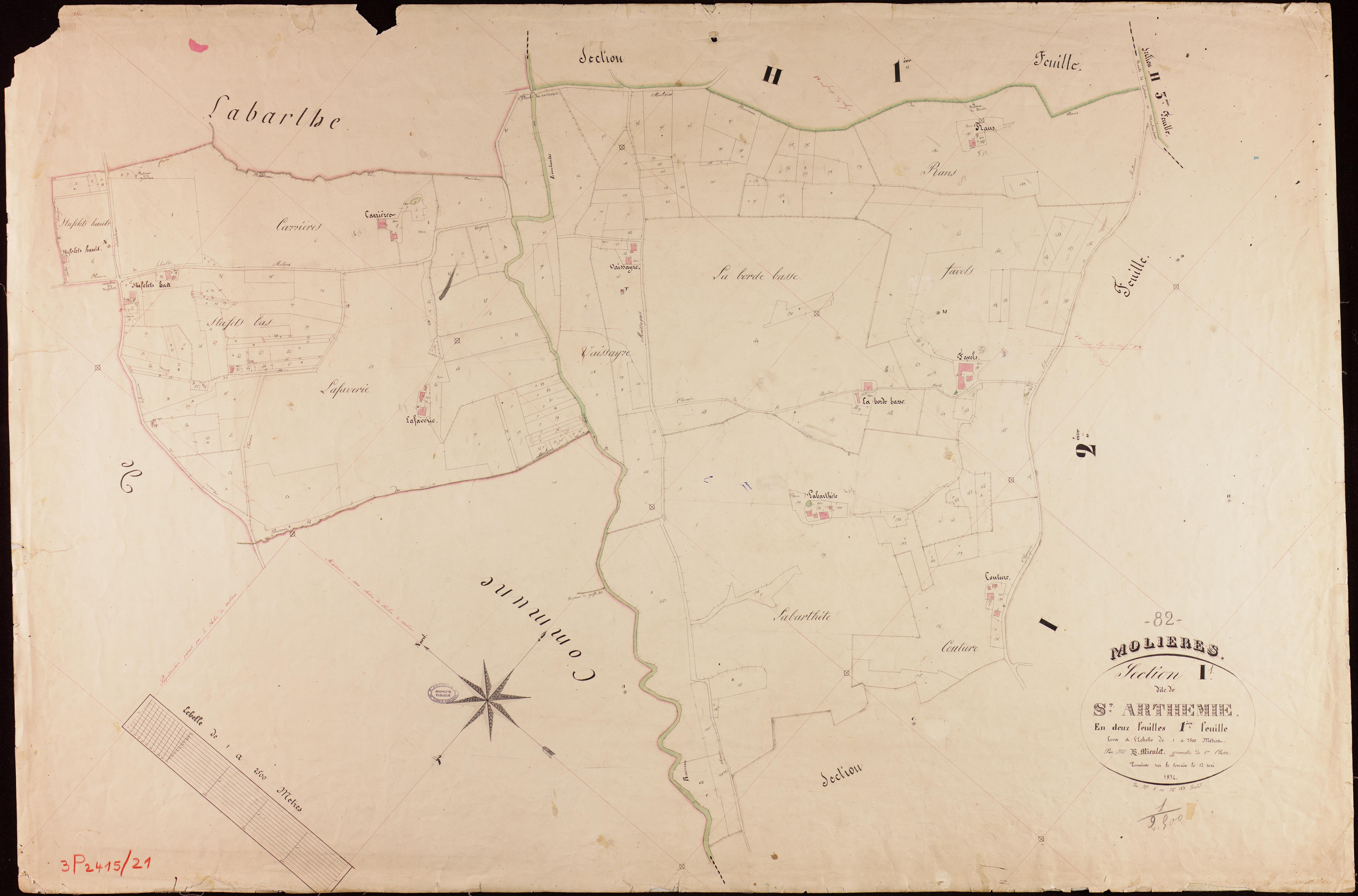 Molières - Section I - Sainte-Arthémie, 1ère feuille