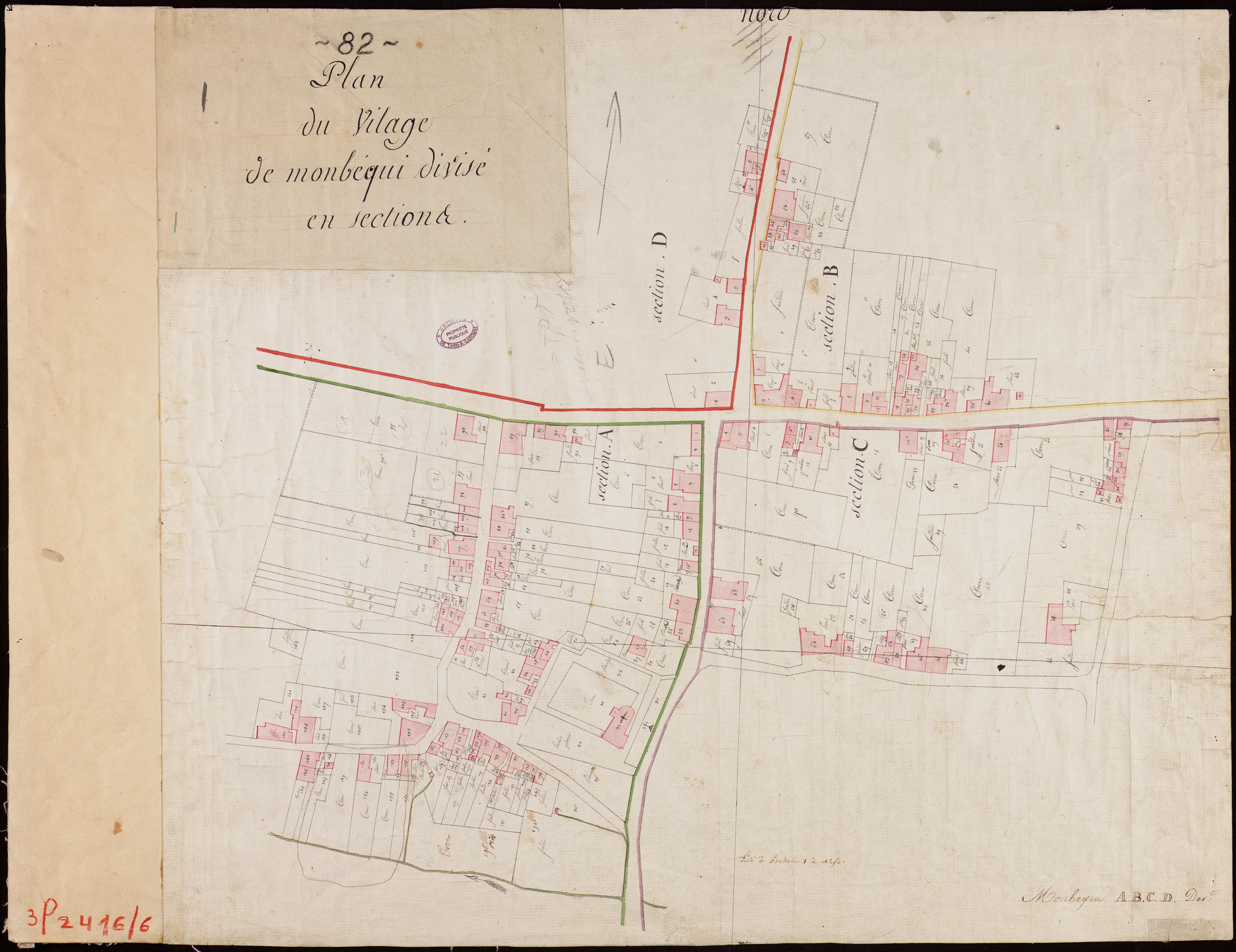 Monbéqui - Sections A, B, C, D : développement du village