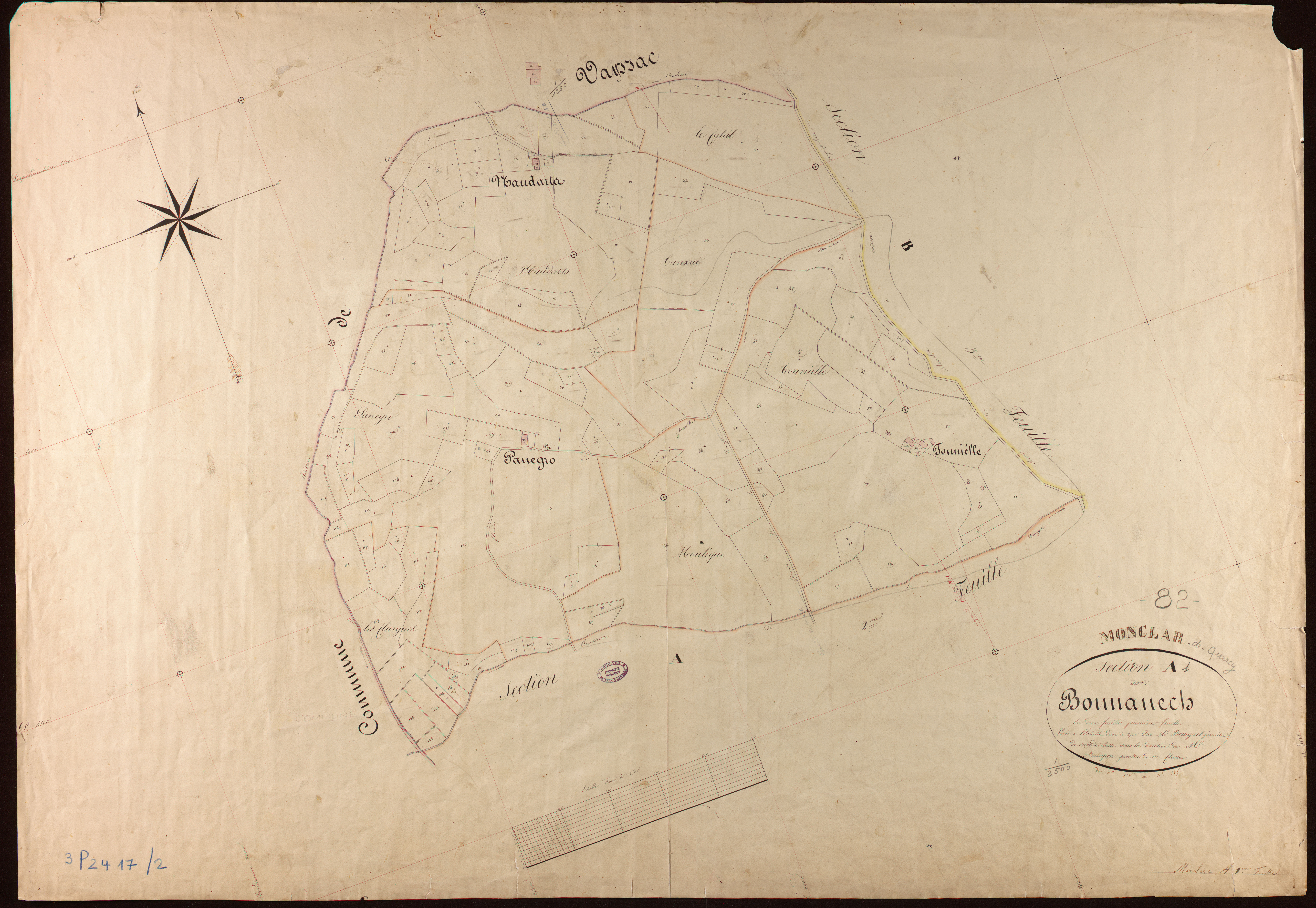 Monclar-de-Quercy - Section A - Bonnanech, 1ère feuille