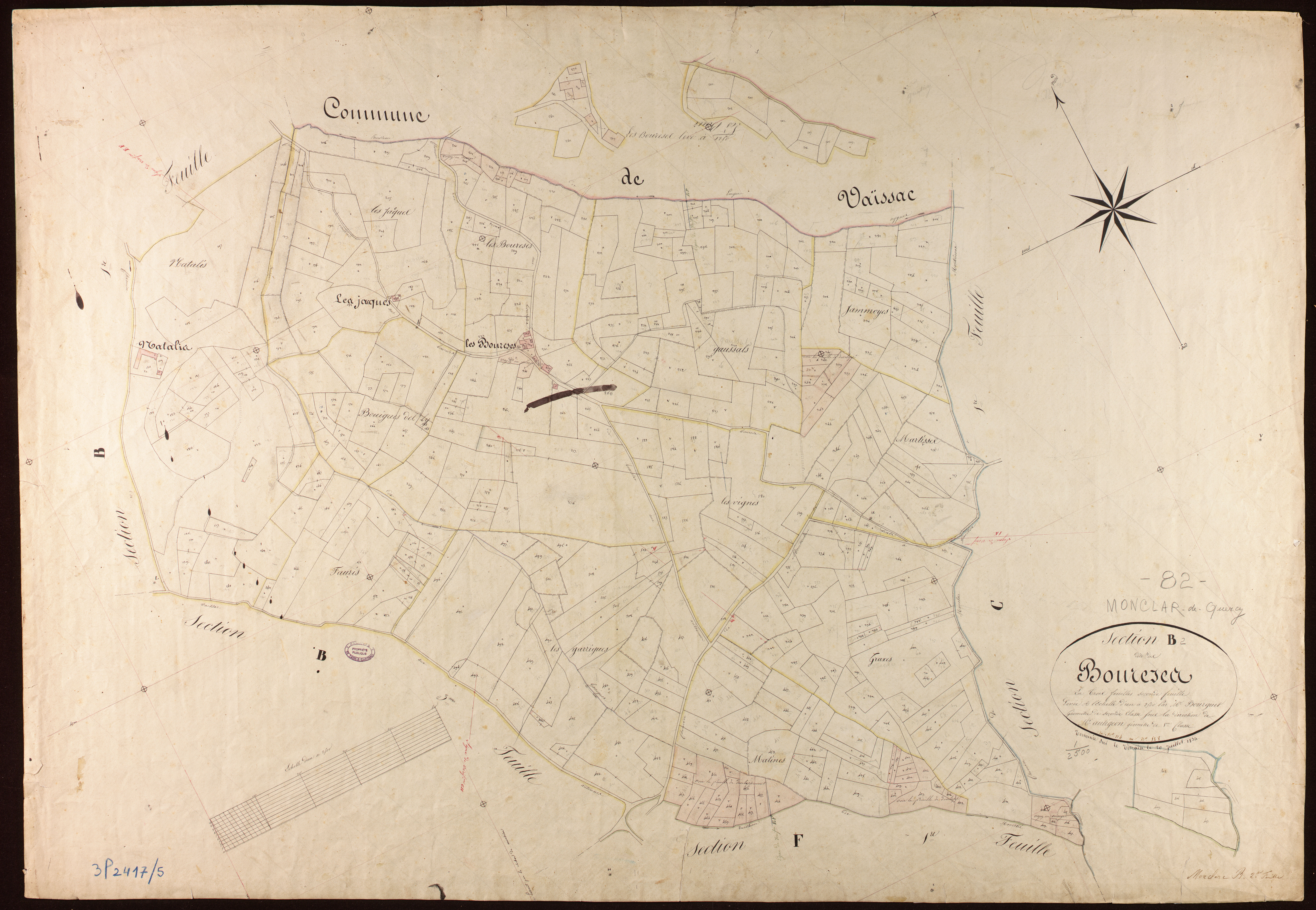 Monclar-de-Quercy - Section B - Les Boureses, 2e feuille