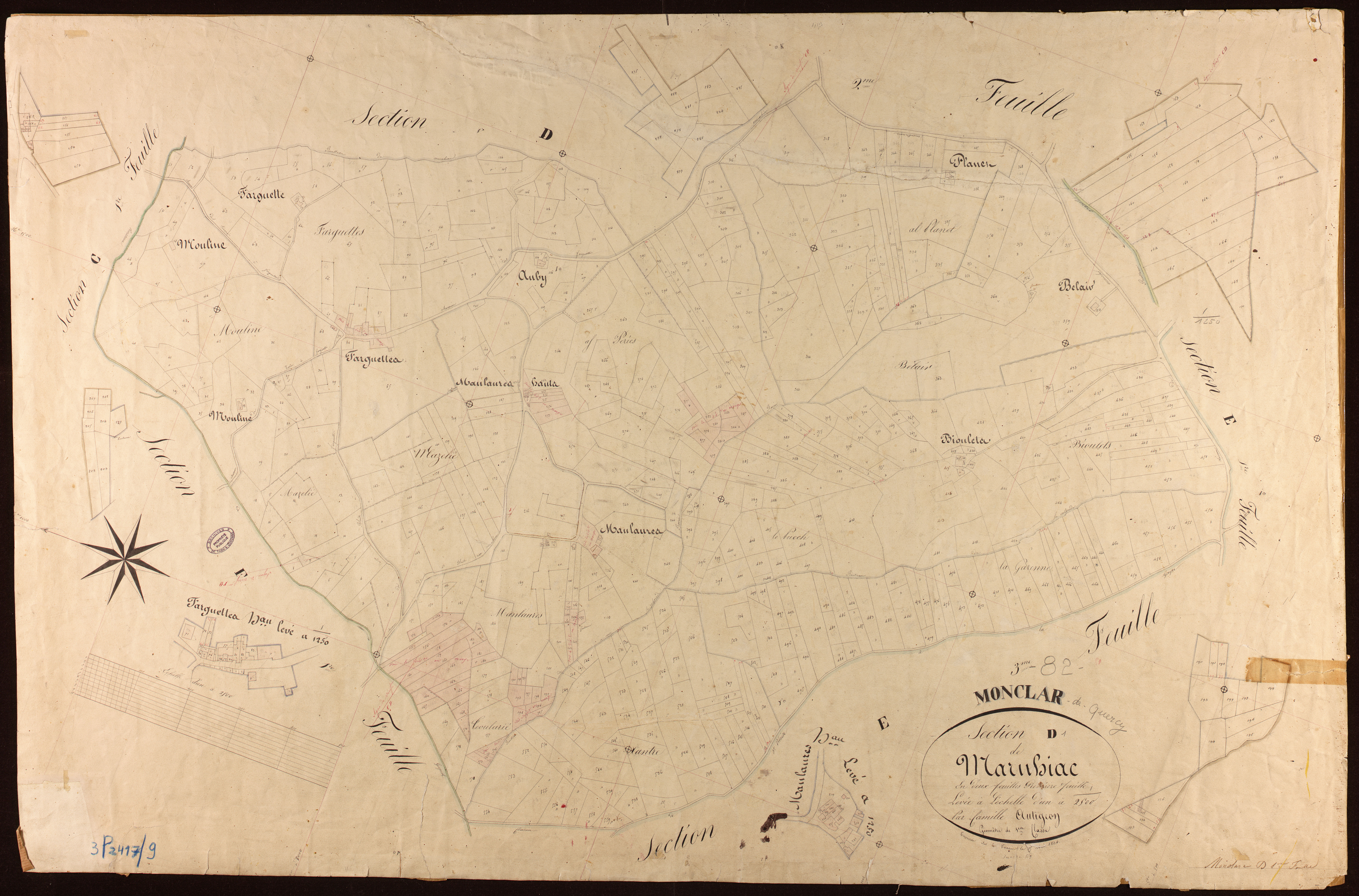 Monclar-de-Quercy - Section D - Marnhiac, 1ère feuille