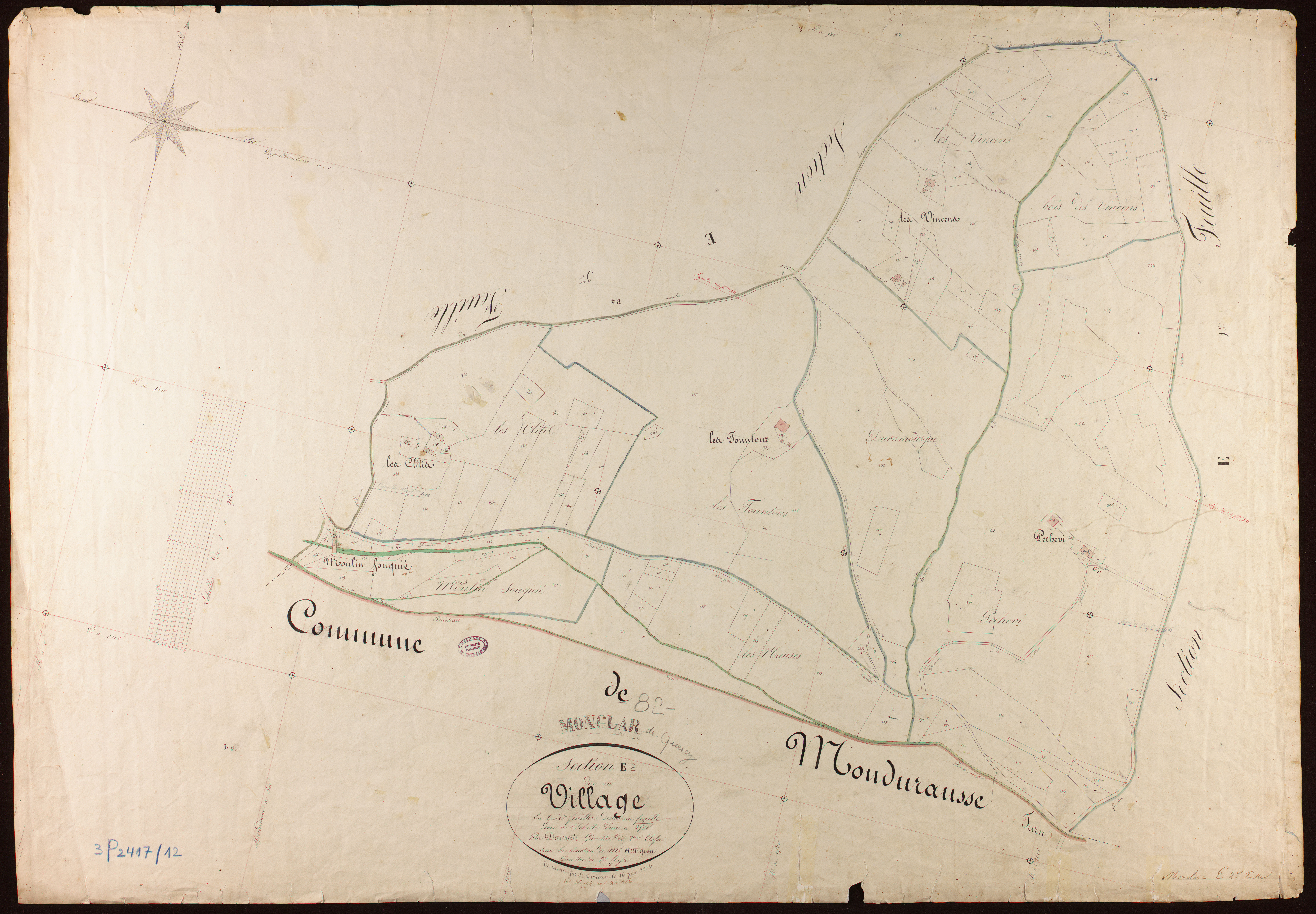 Monclar-de-Quercy - Section E - Le Village, 2e feuille
