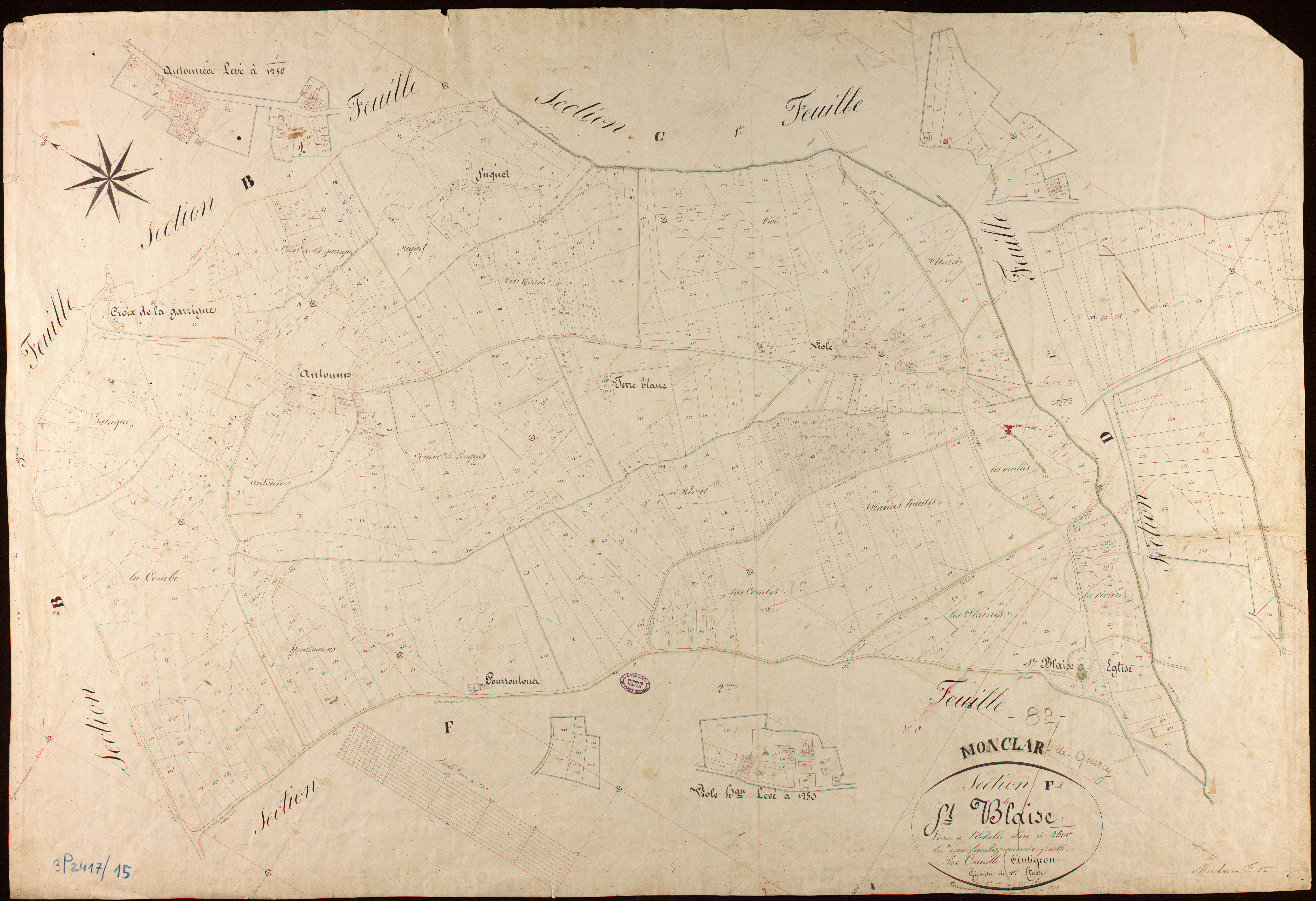 Monclar-de-Quercy - Section F - Saint-Blaise, 1ère feuille