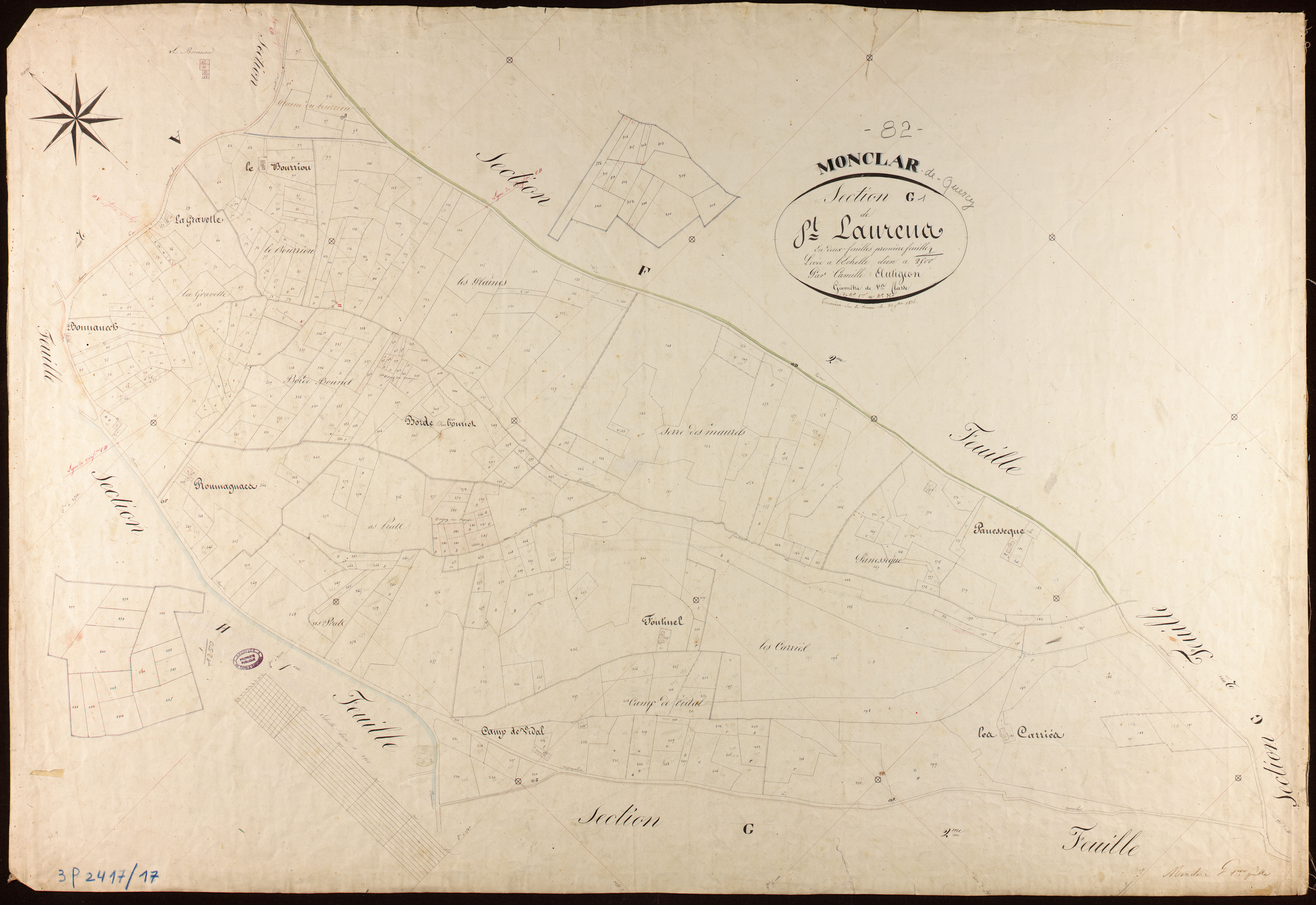 Monclar-de-Quercy - Section G - Saint-Laurent, 1ère feuille