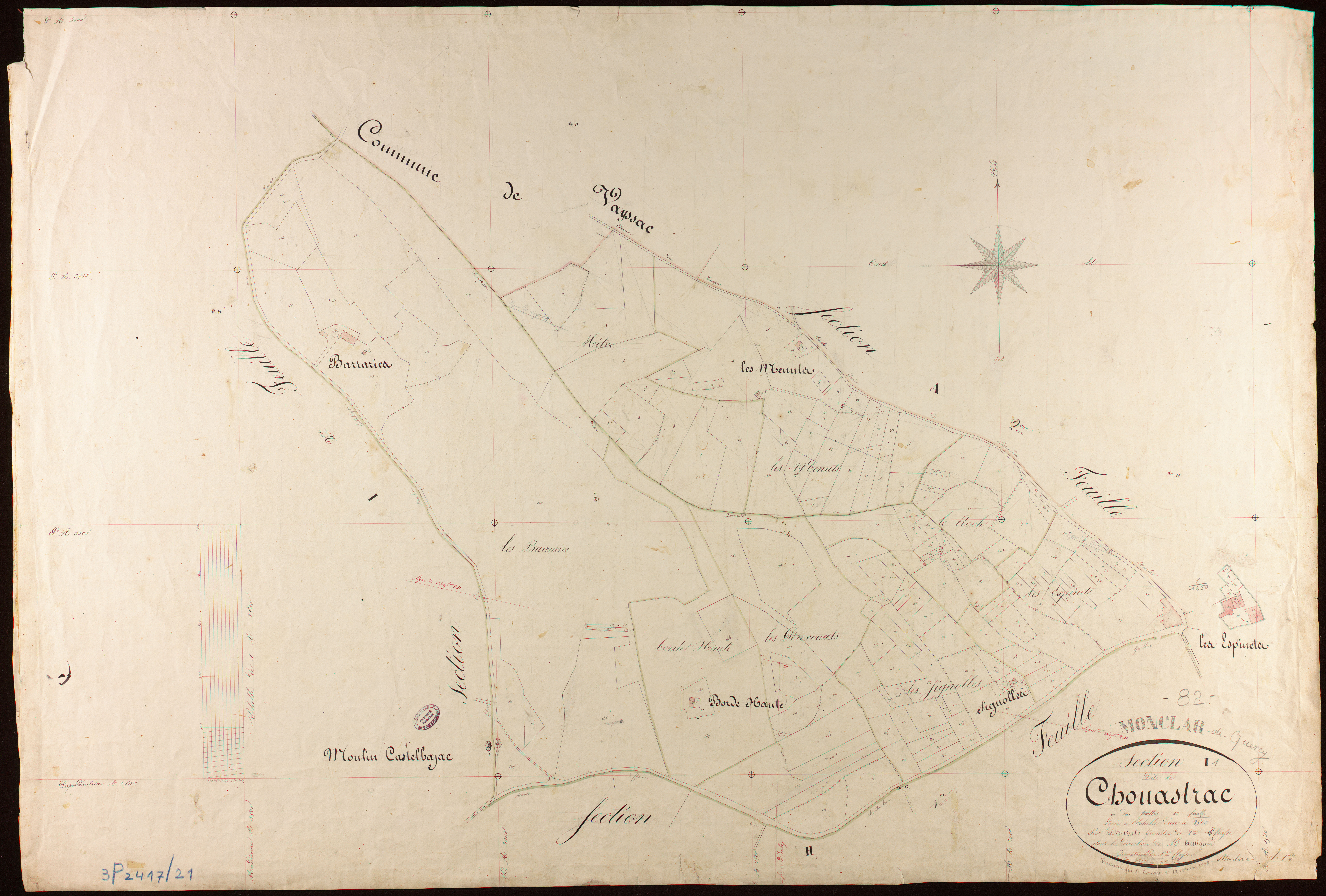 Monclar-de-Quercy - Section I - Chouastrac, 1ère feuille