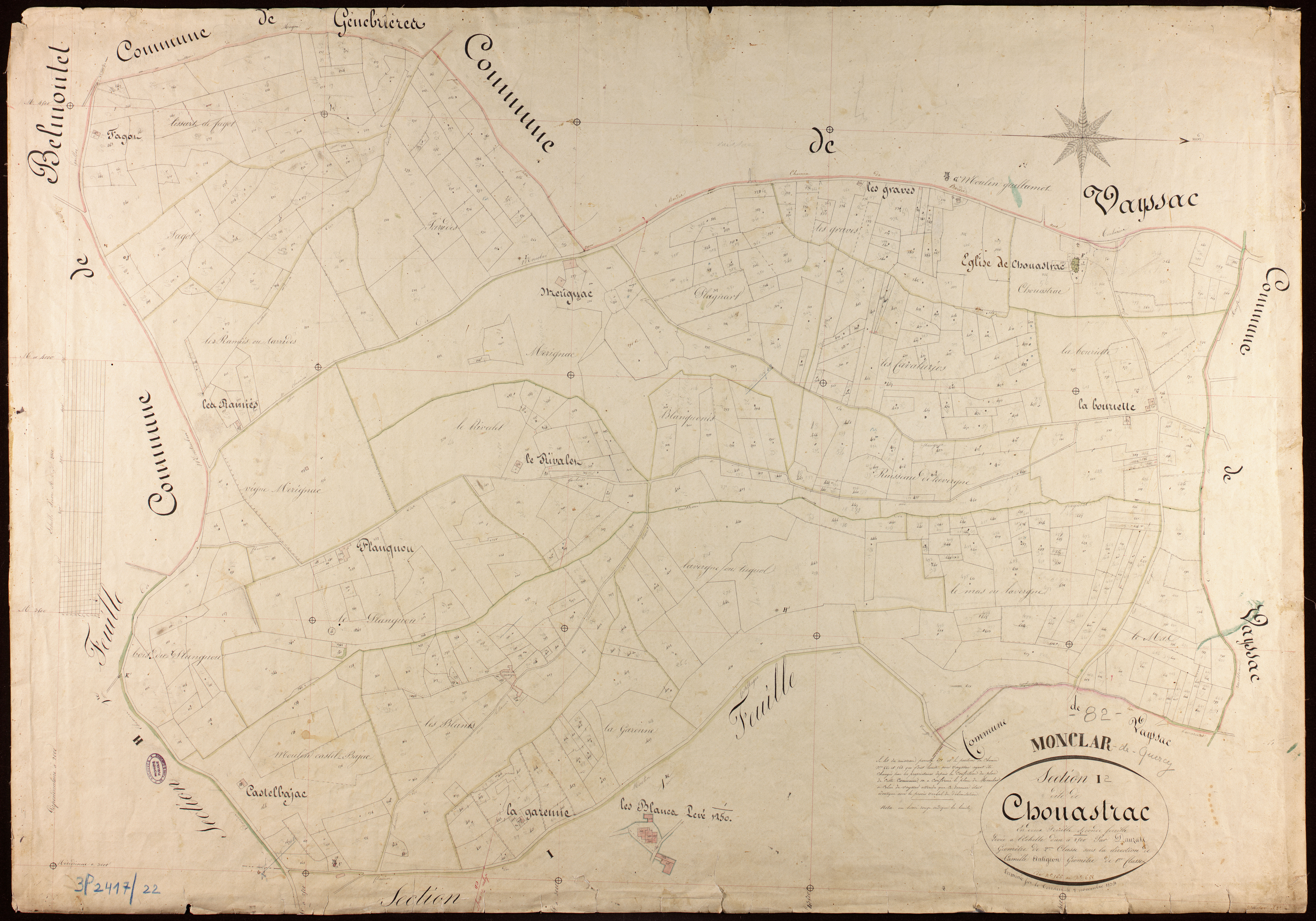 Monclar-de-Quercy - Section I - Chouastrac, 2e feuille