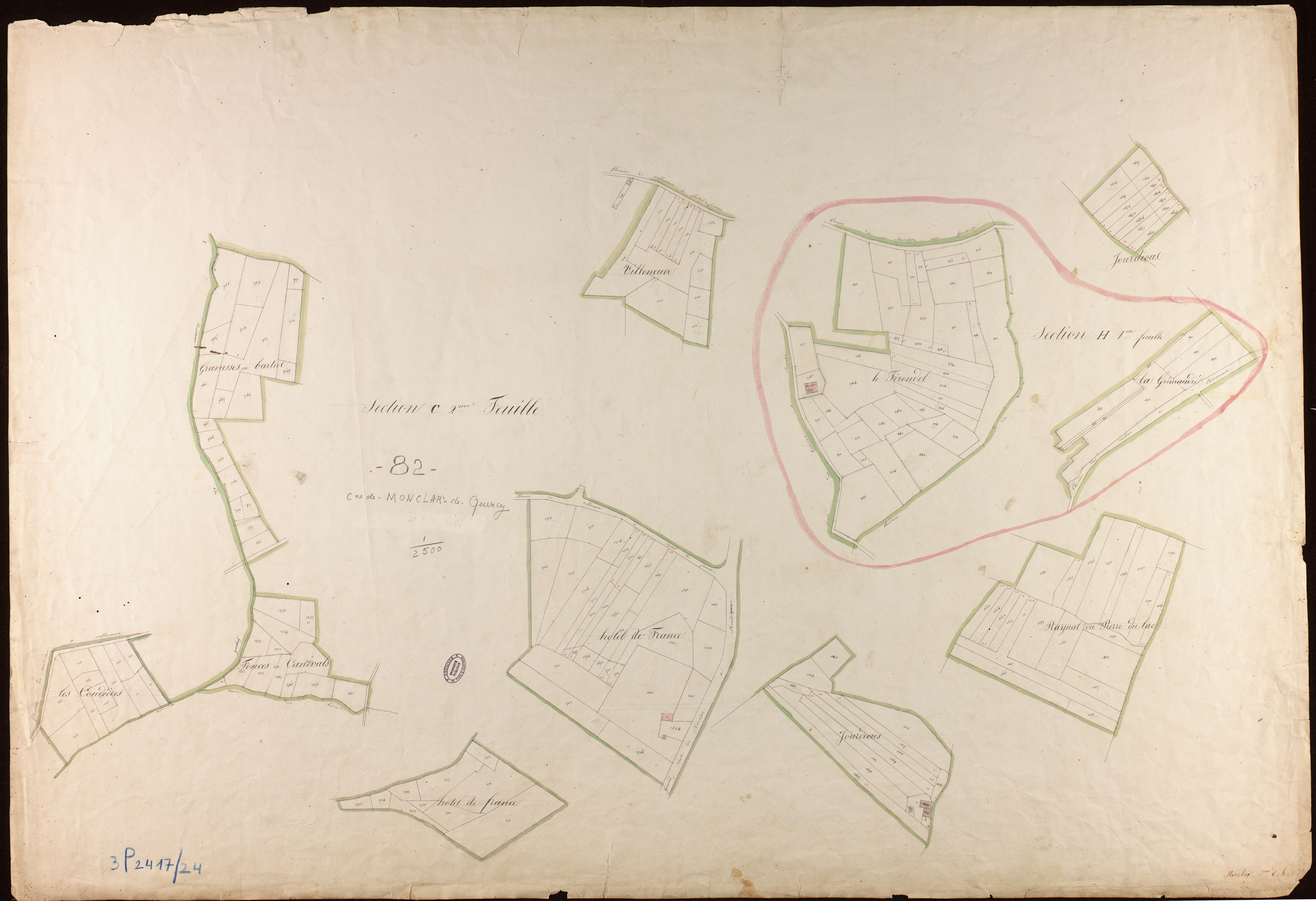 Monclar-de-Quercy - Sections C, H : développement