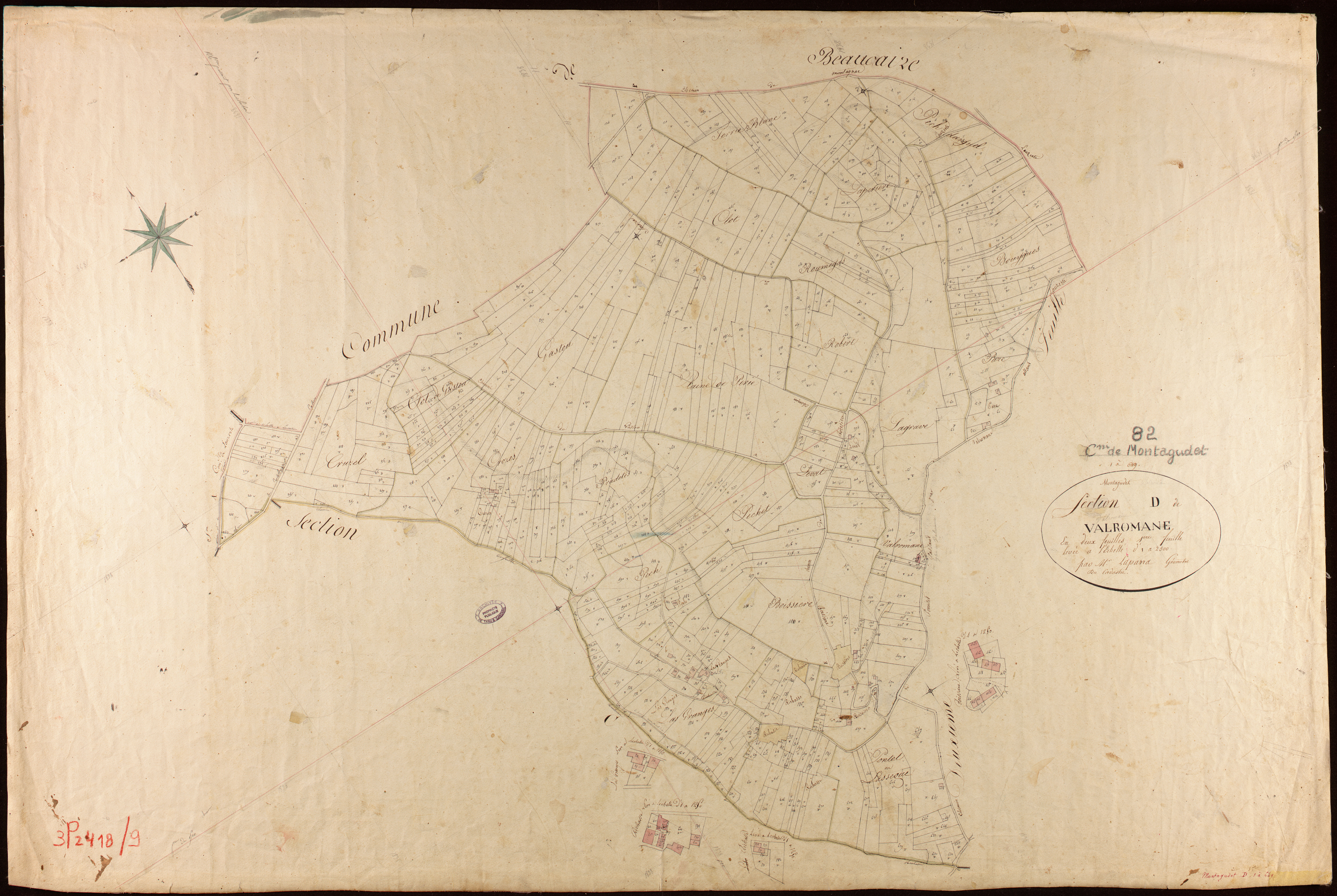 Montagudet - Section D - Valromane, 1ère feuille