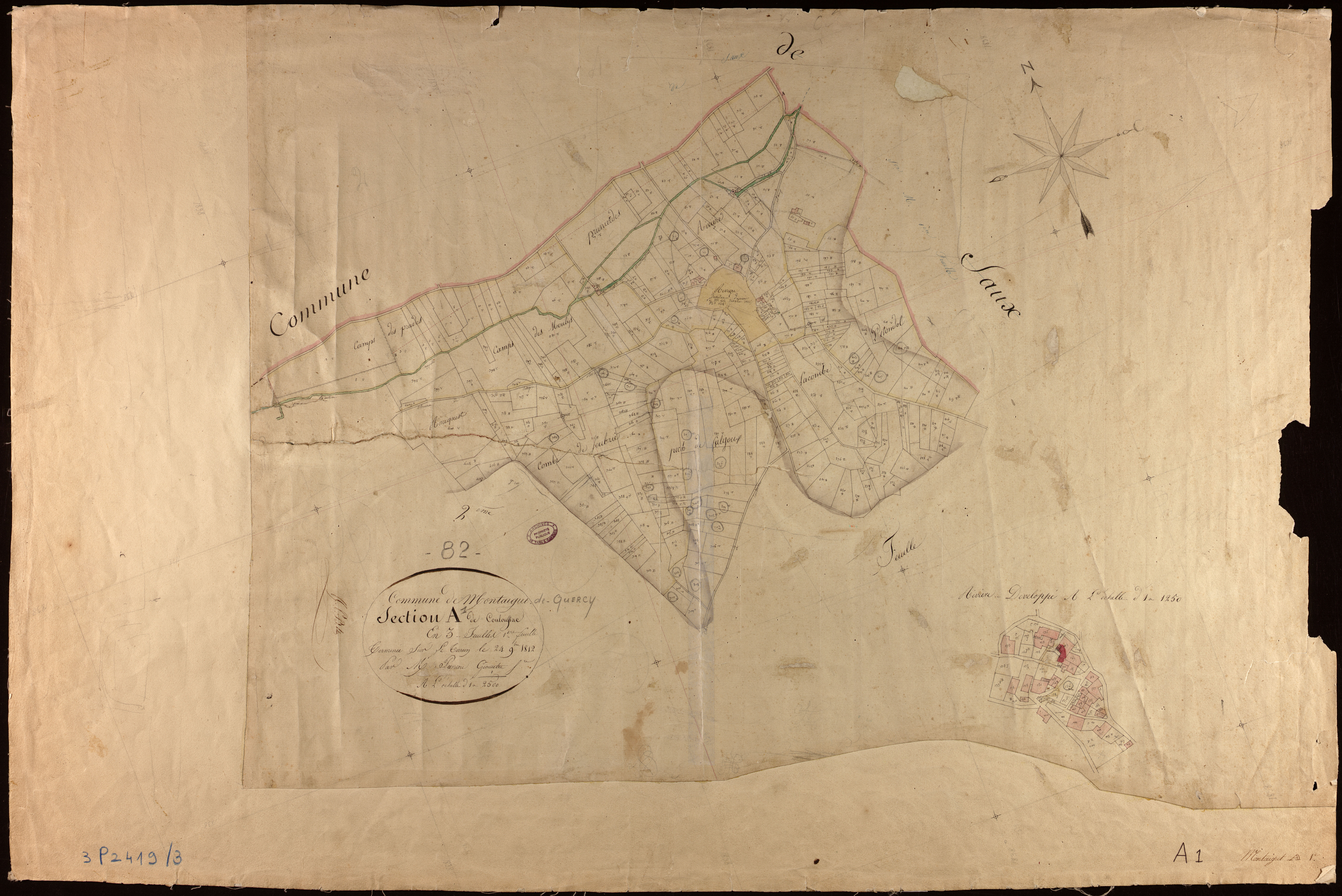 Montaigu-de-Quercy - Section A - Couloussac, 1ère feuille