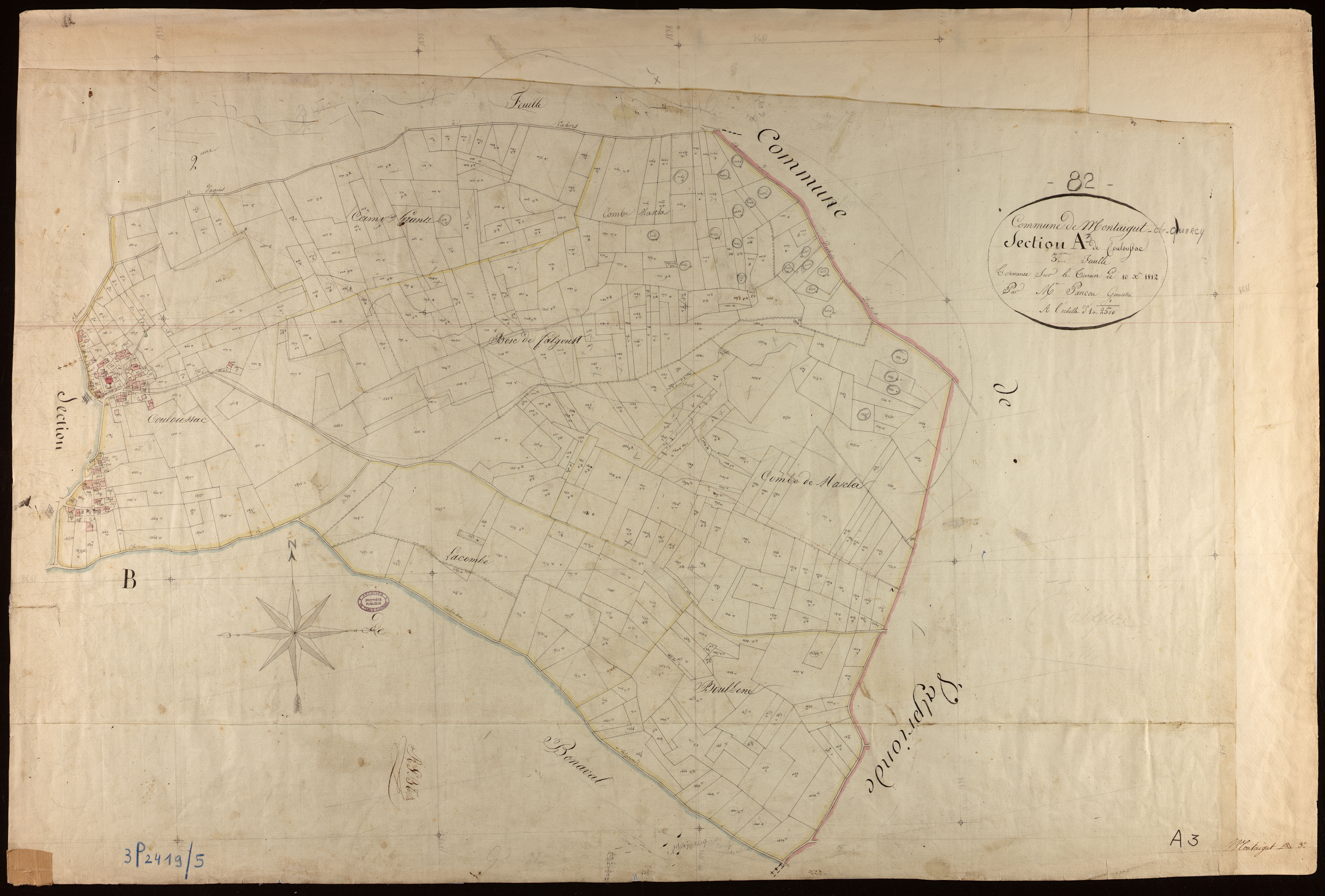 Montaigu-de-Quercy - Section A - Couloussac, 3e feuille