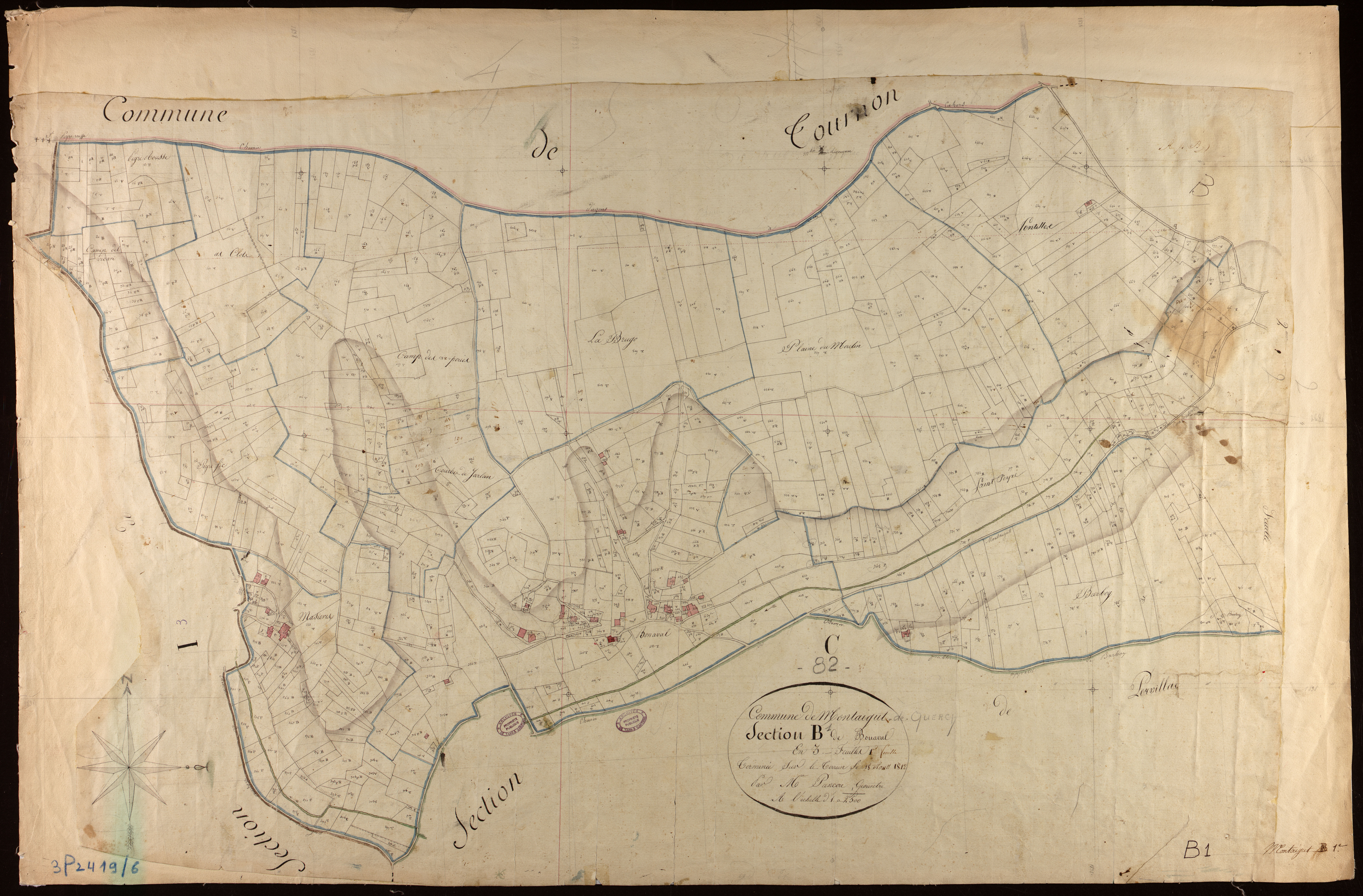 Montaigu-de-Quercy - Section B - Bonnaval, 1ère feuille