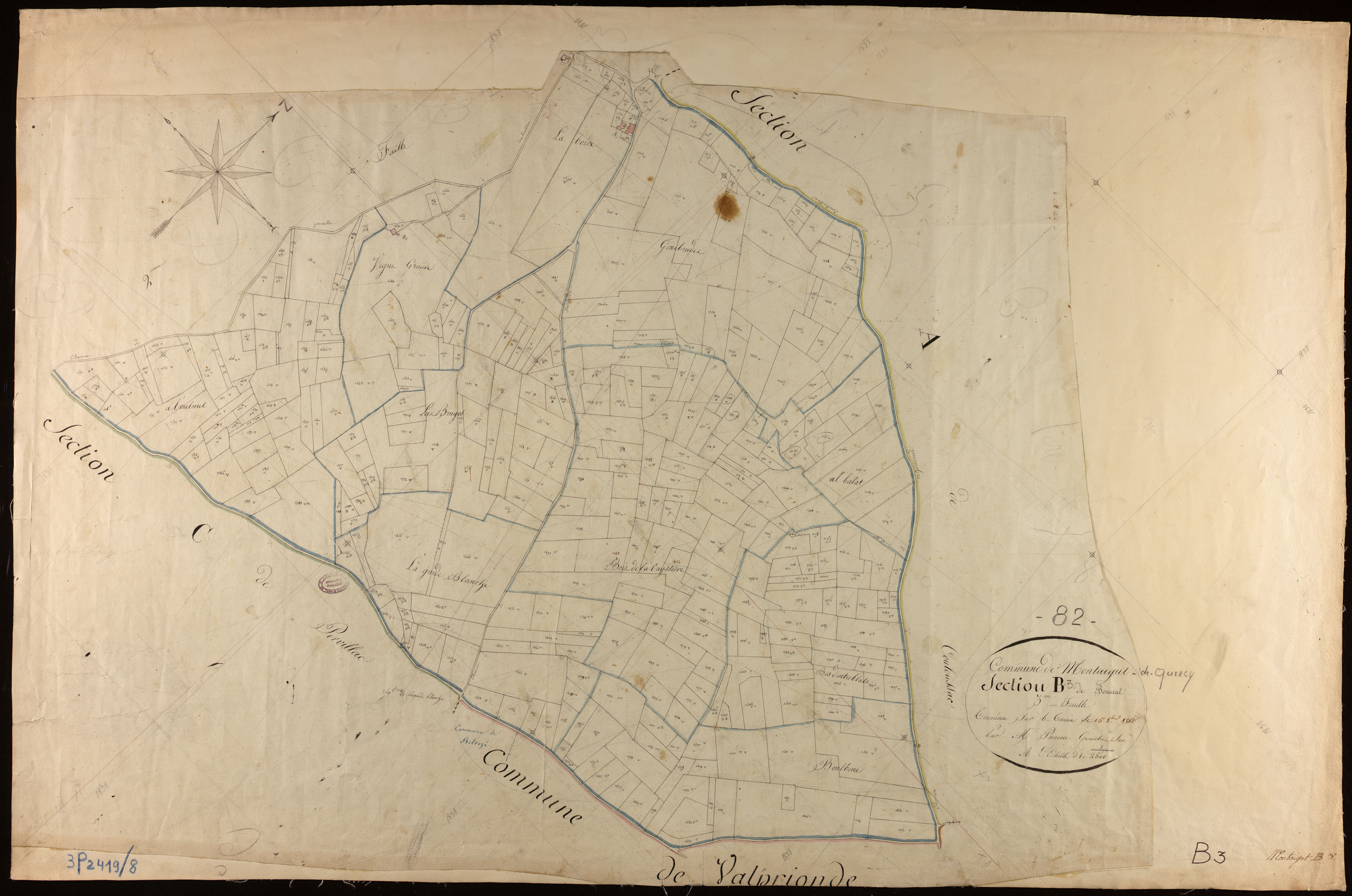 Montaigu-de-Quercy - Section B - Bonnaval, 3e feuille