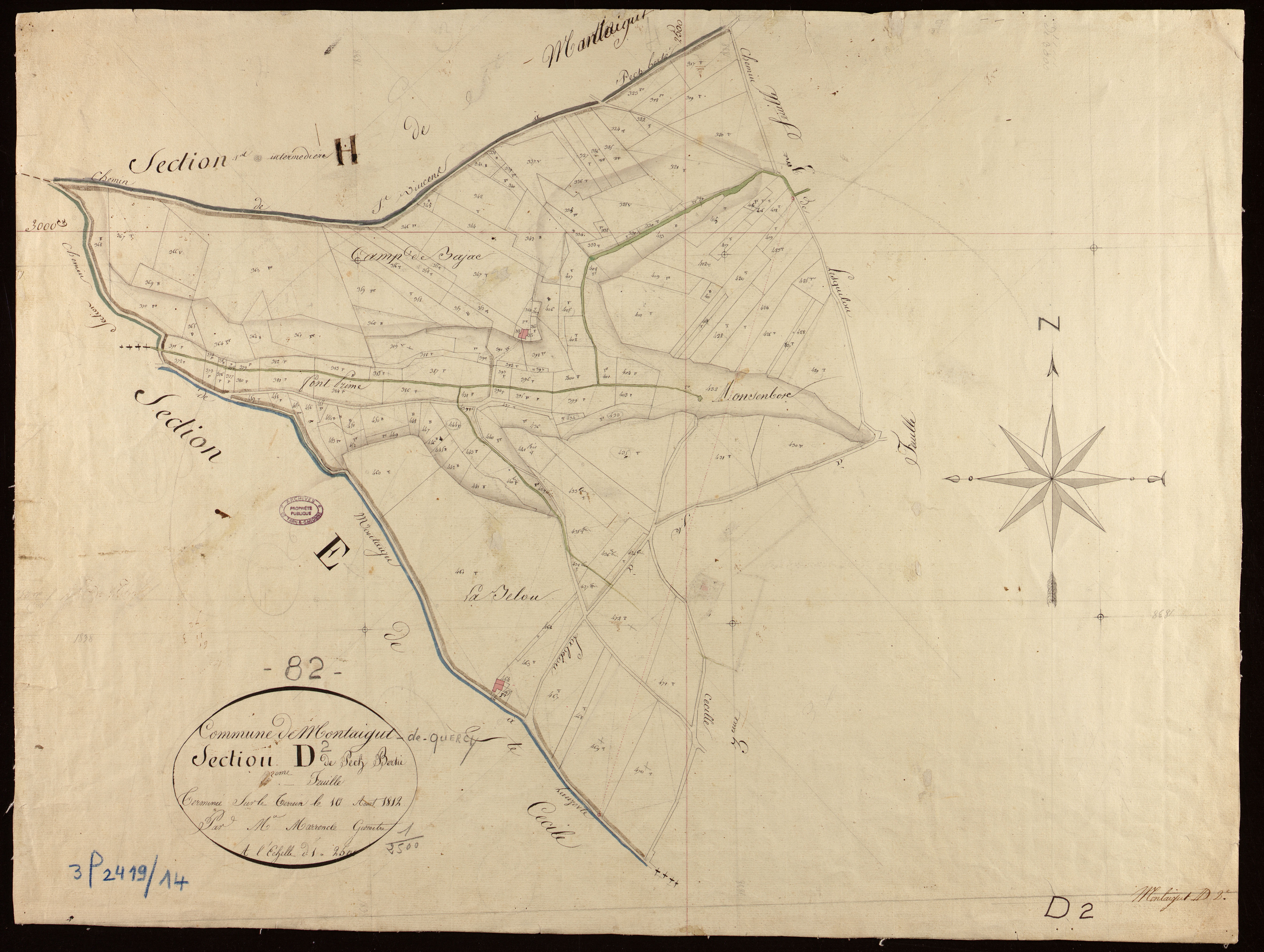 Montaigu-de-Quercy - Section D - Pech Bertié, 2e feuille