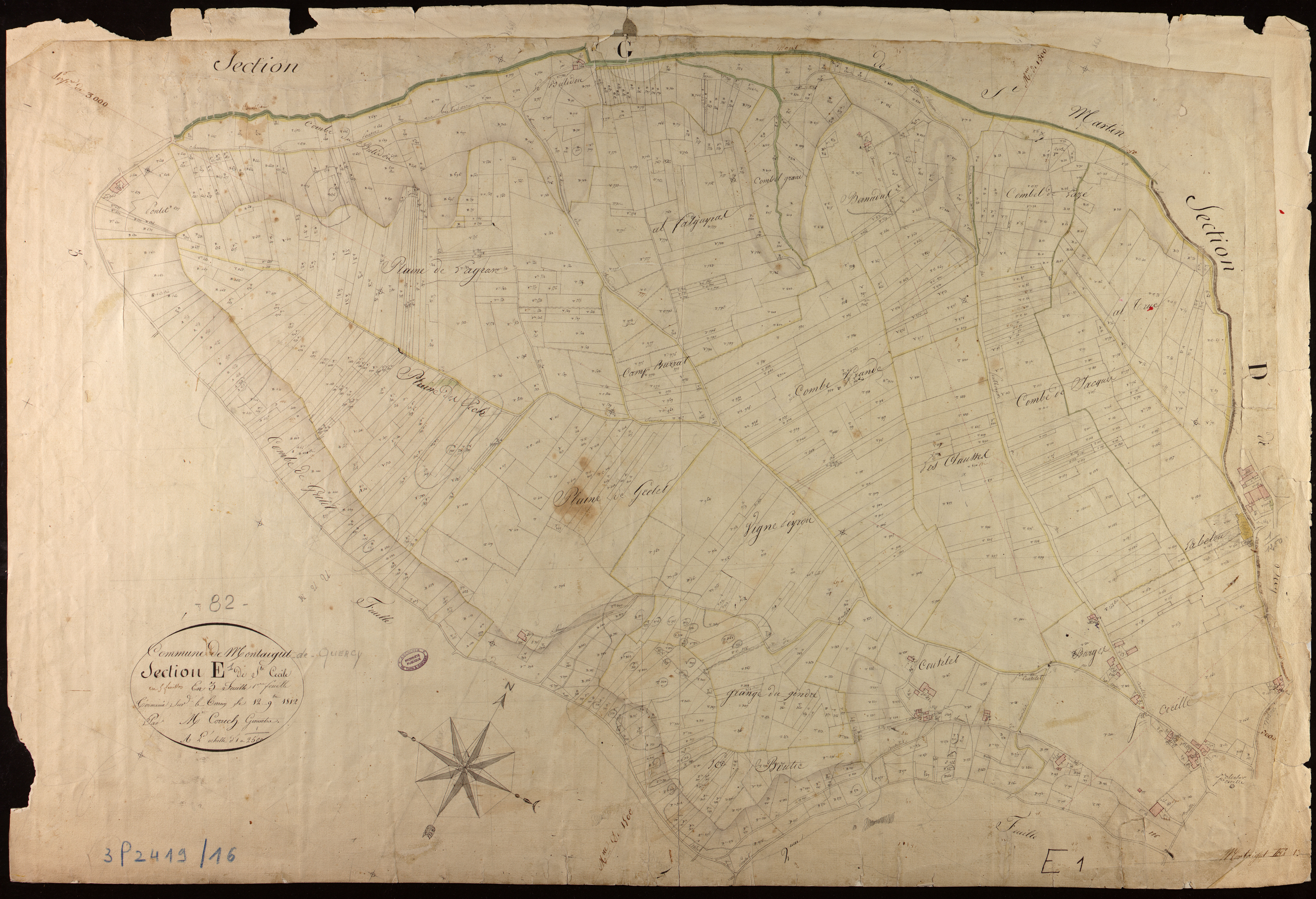 Montaigu-de-Quercy - Section E - Sainte-Cécile, 1ère feuille