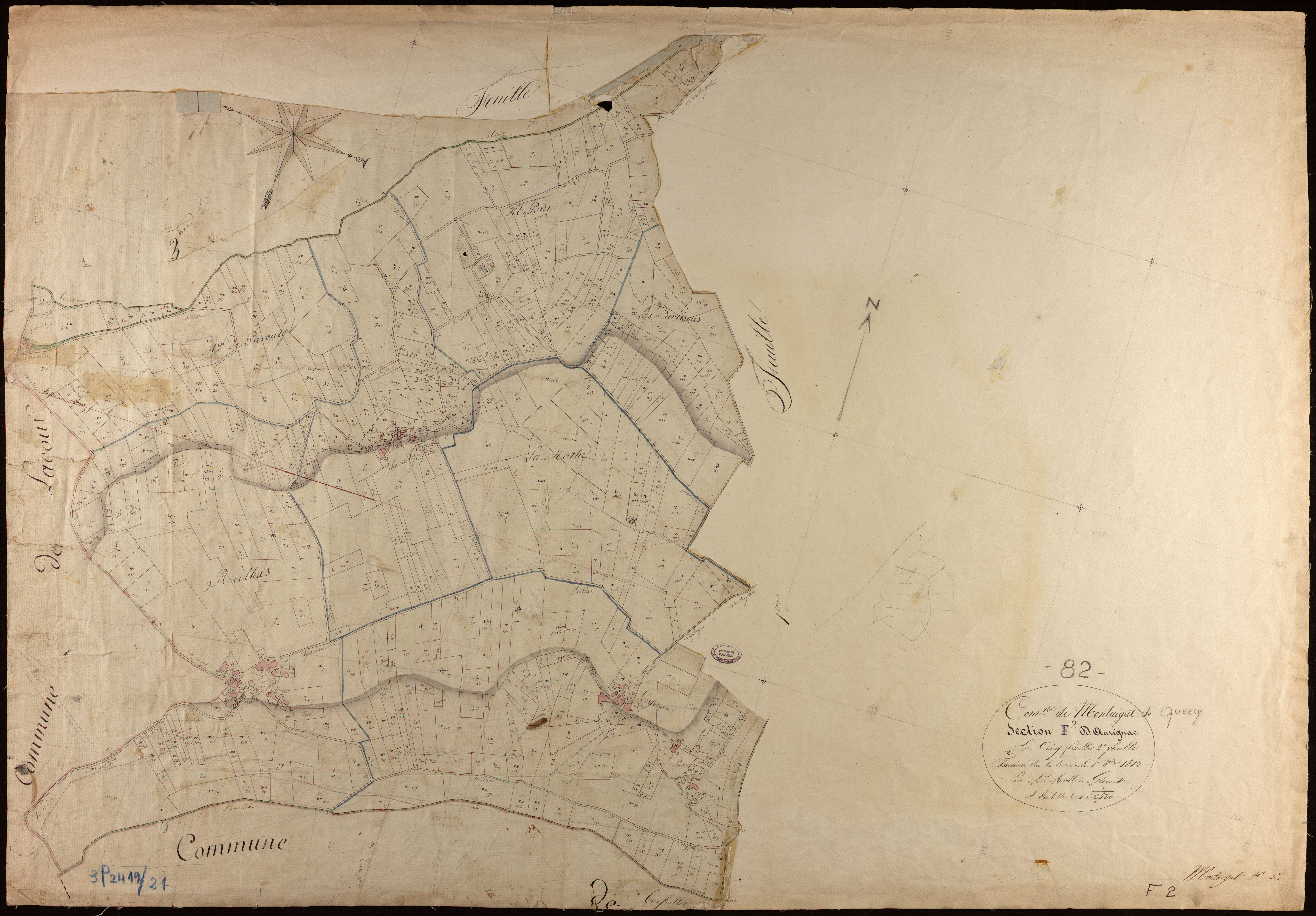 Montaigu-de-Quercy - Section F - Aurignac, 2e feuille