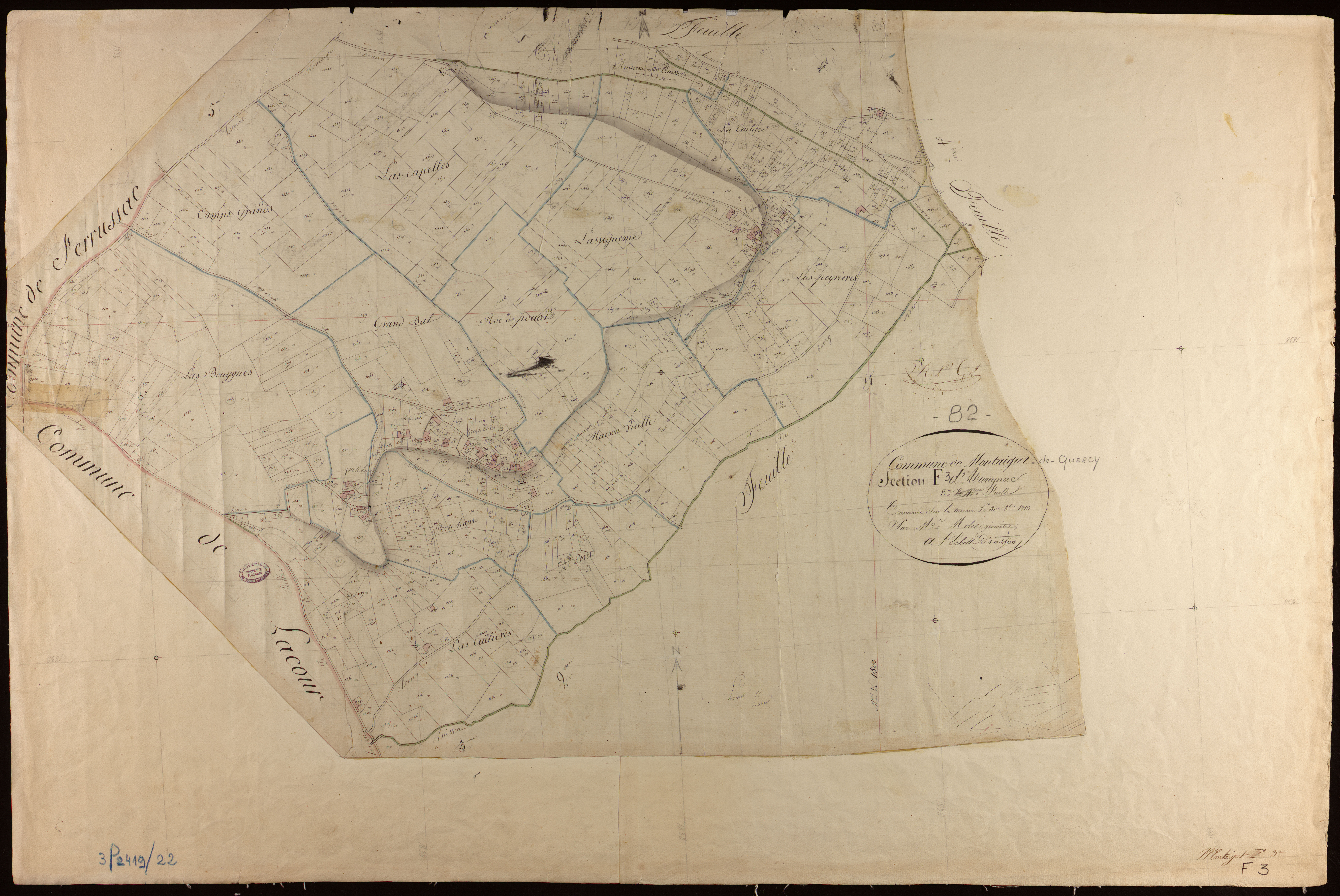 Montaigu-de-Quercy - Section F - Aurignac, 3e feuille