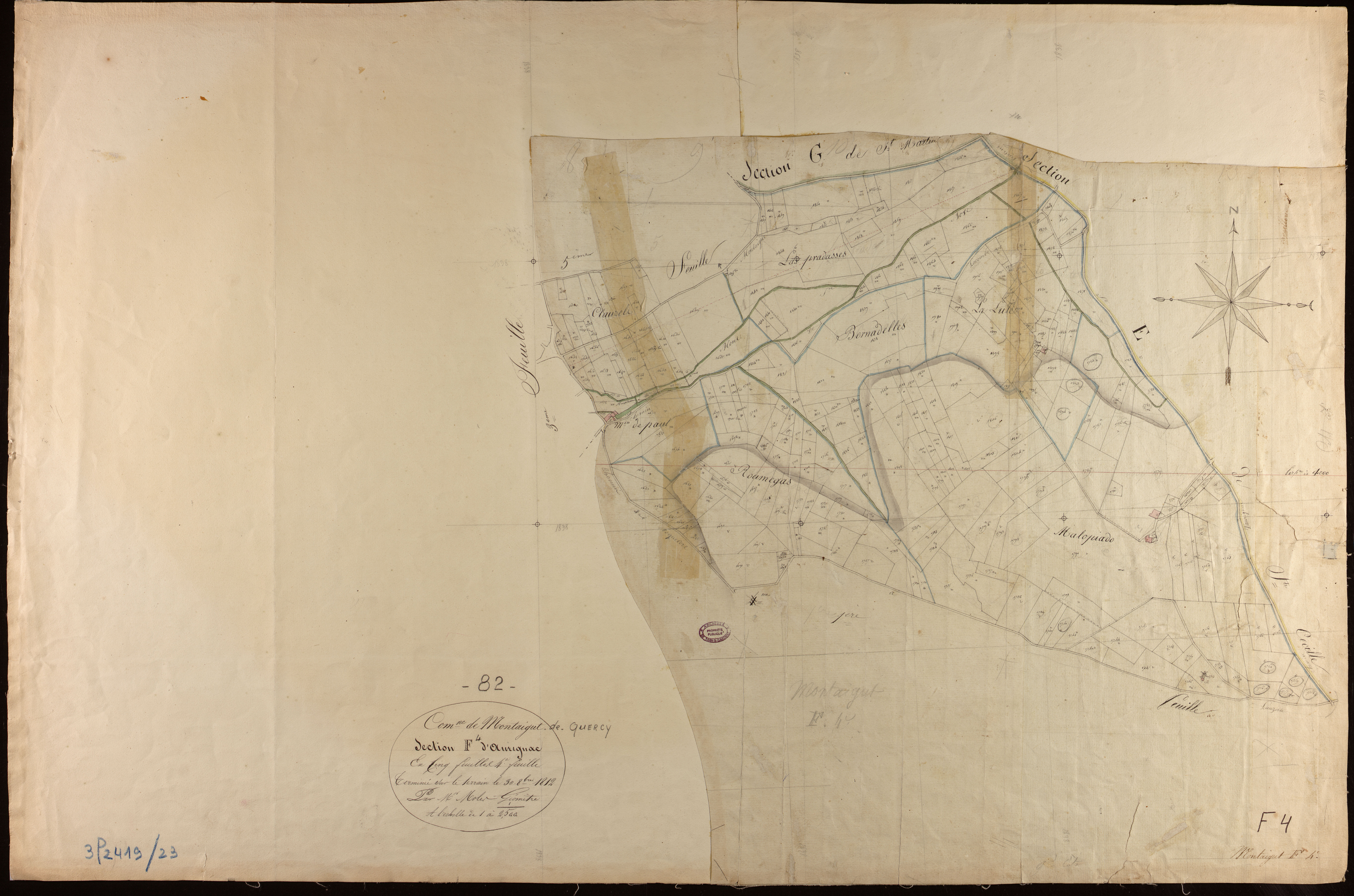 Montaigu-de-Quercy - Section F - Aurignac, 4e feuille