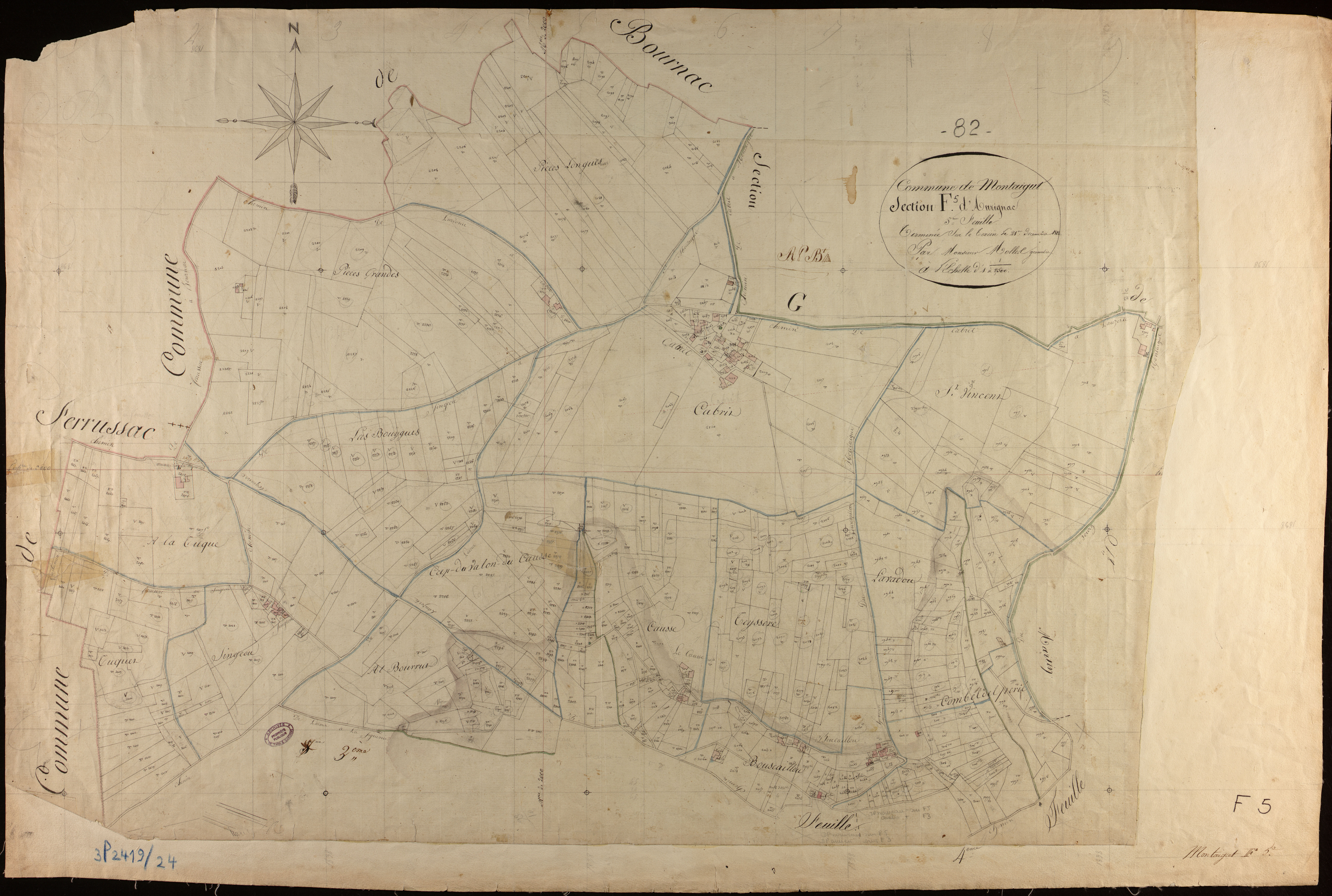 Montaigu-de-Quercy - Section F - Aurignac, 5e feuille