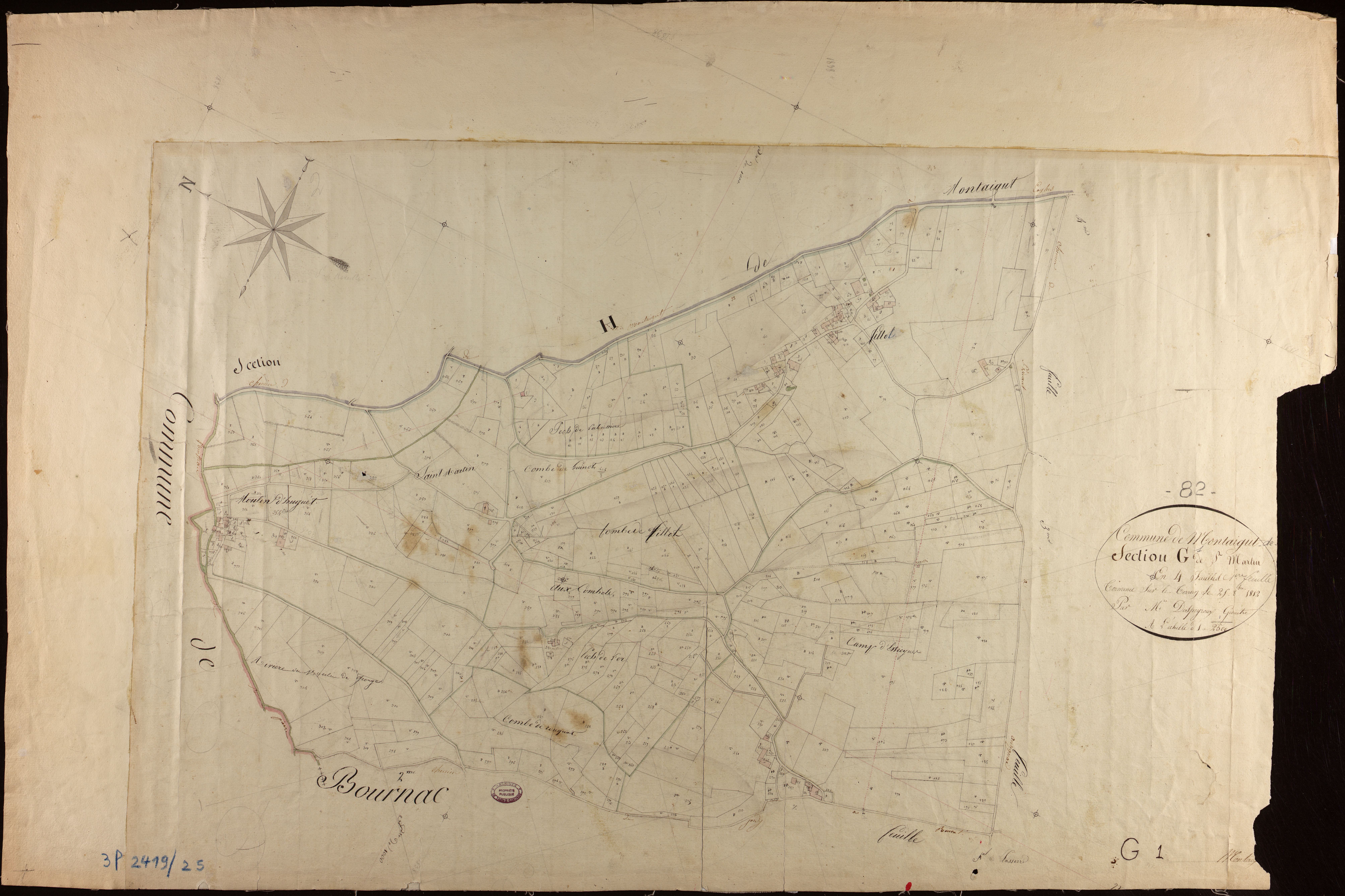 Montaigu-de-Quercy - Section G - Saint-Martin, 1ère feuille