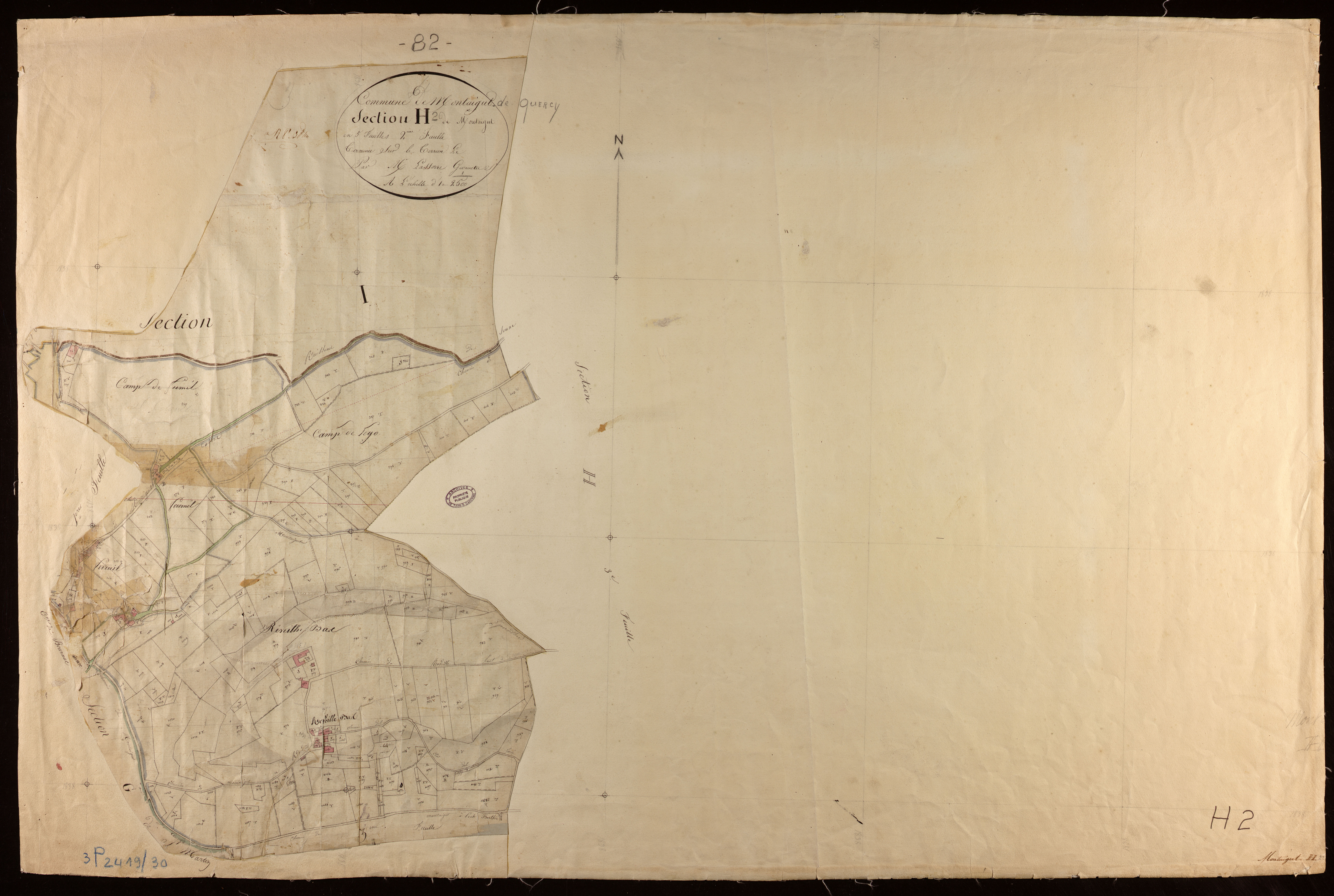 Montaigu-de-Quercy - Section H - Montaigut, 2e feuille