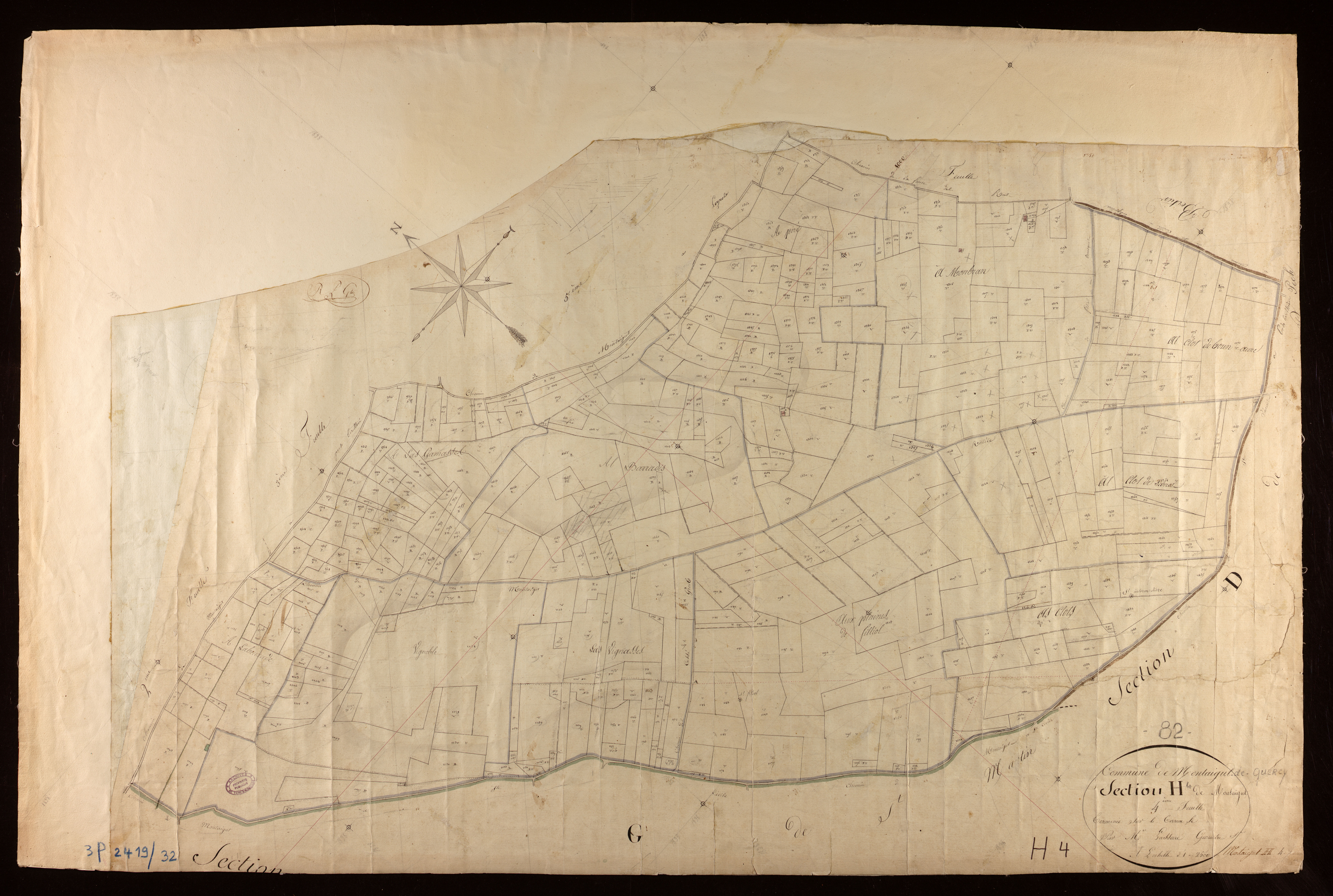 Montaigu-de-Quercy - Section H - Montaigut, 4e feuille
