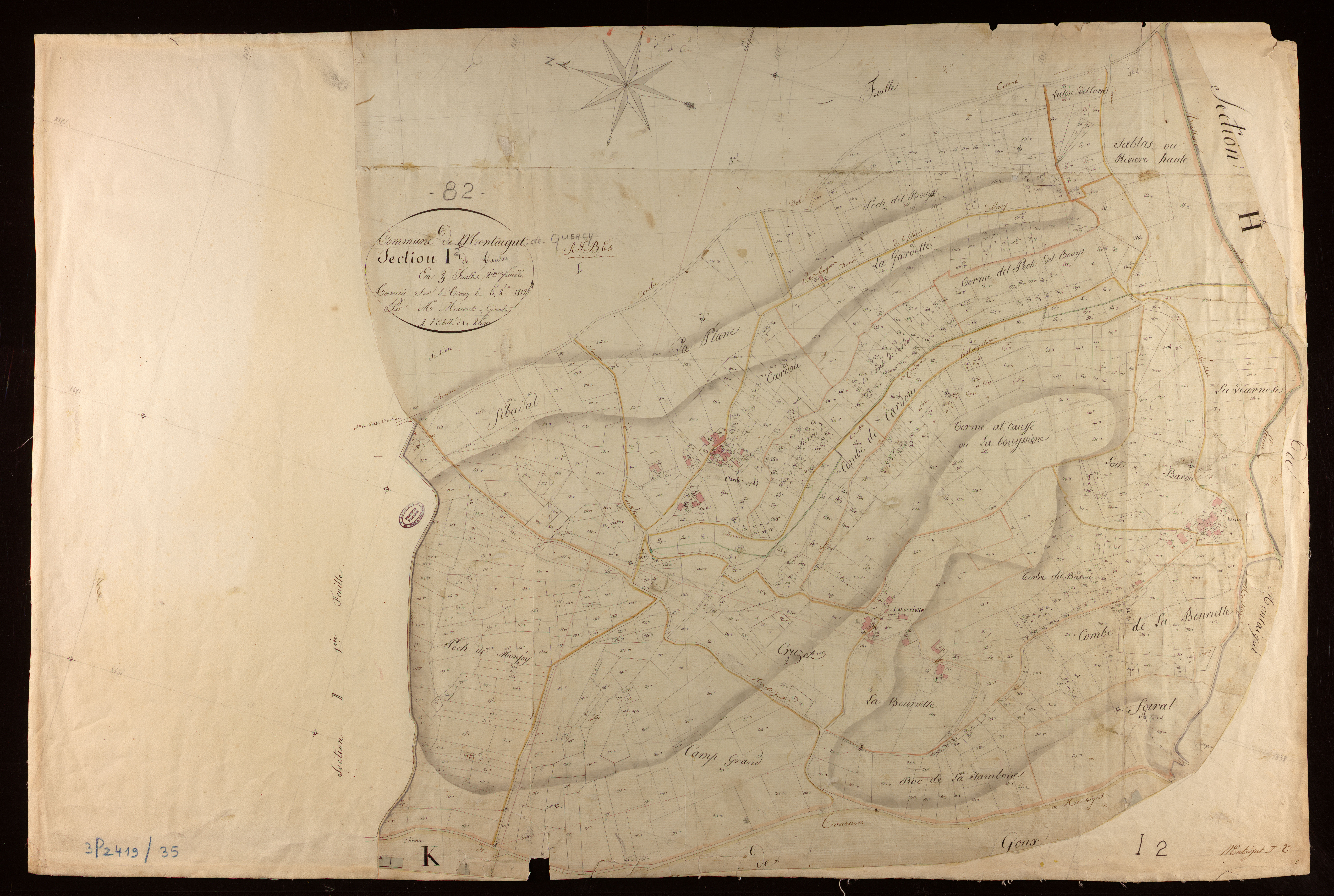 Montaigu-de-Quercy - Section I - Cardou, 2e feuille