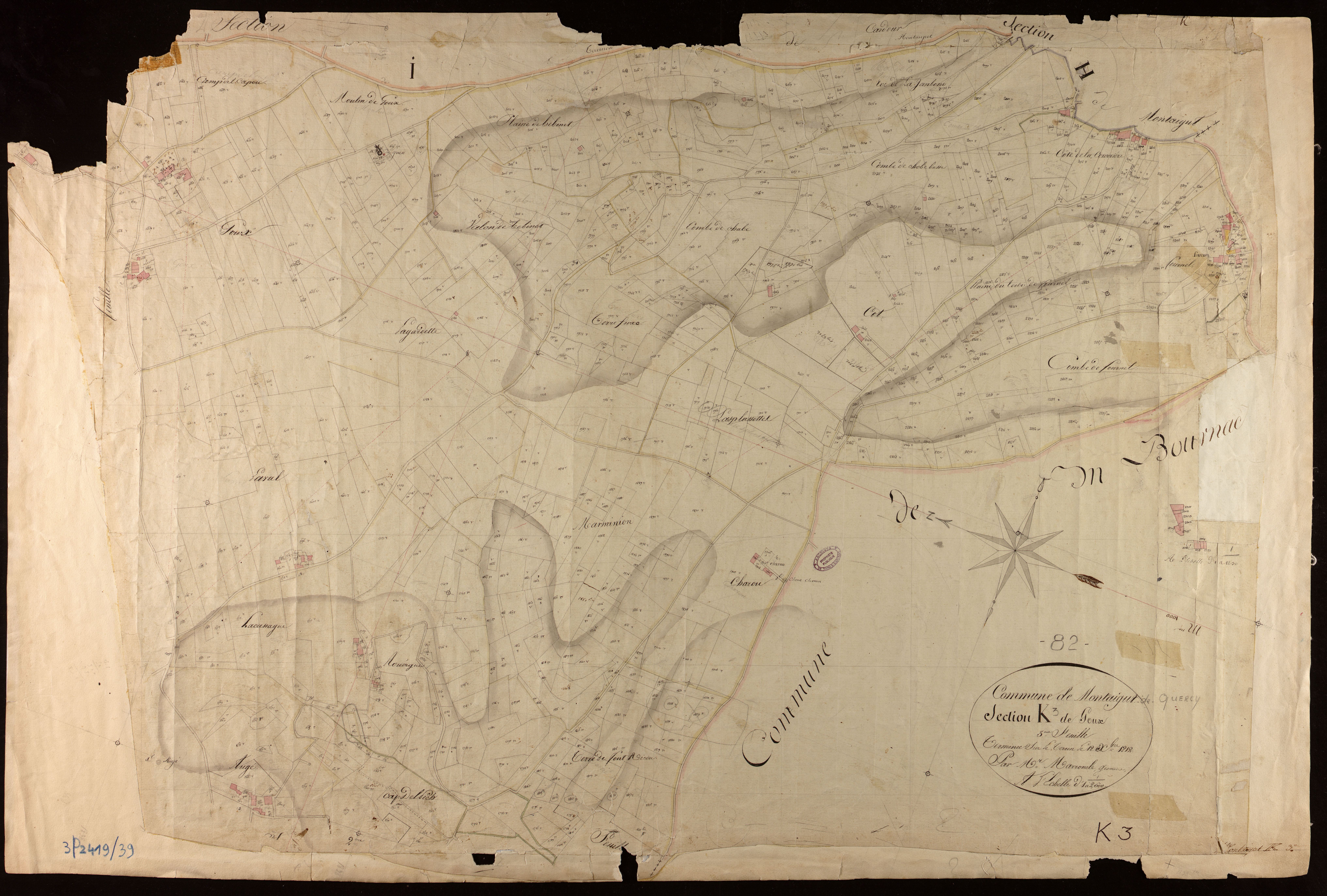 Montaigu-de-Quercy - Section K - Goux, 3e feuille