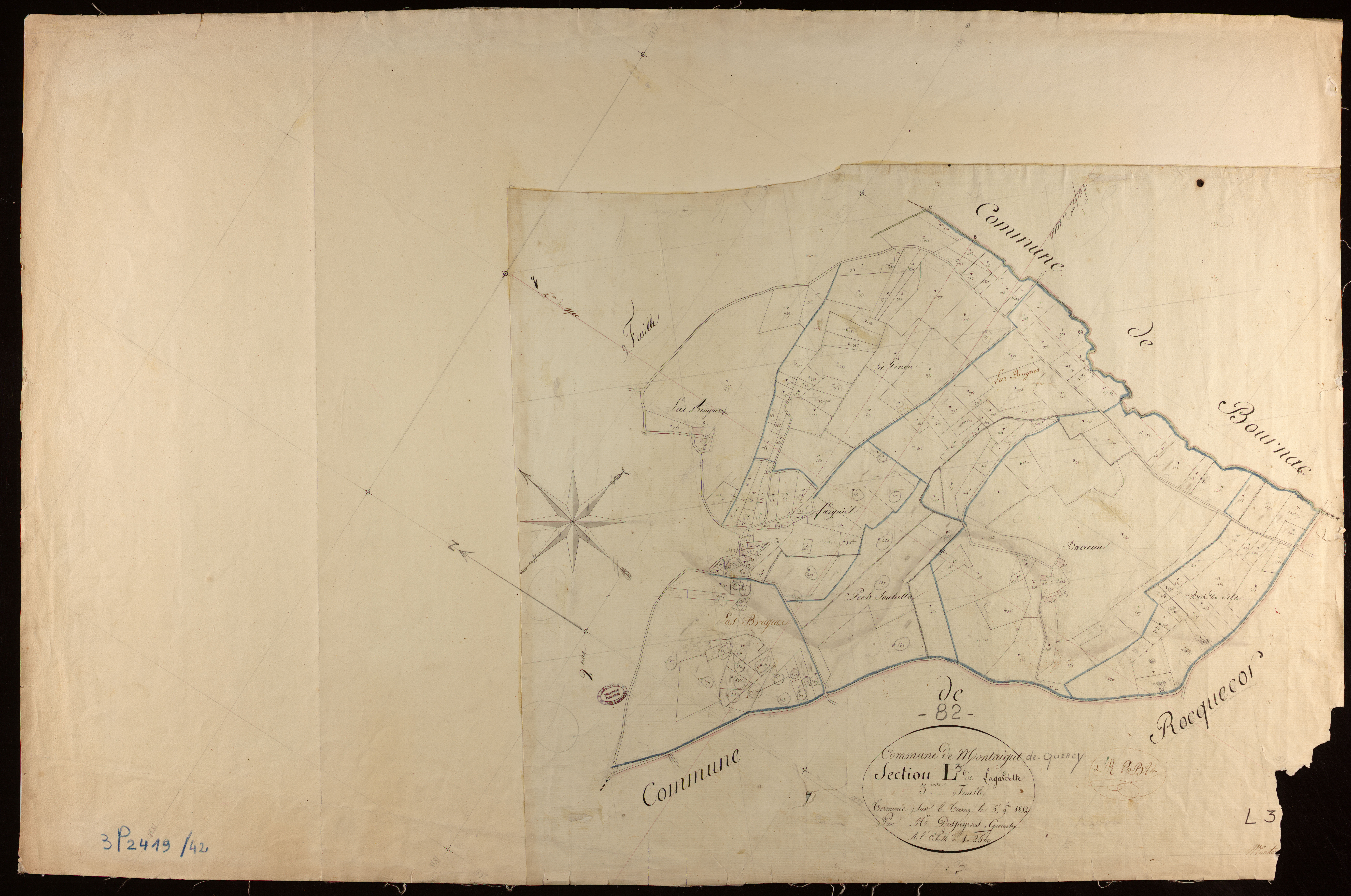 Montaigu-de-Quercy - Section L - Lagardette, 3e feuille